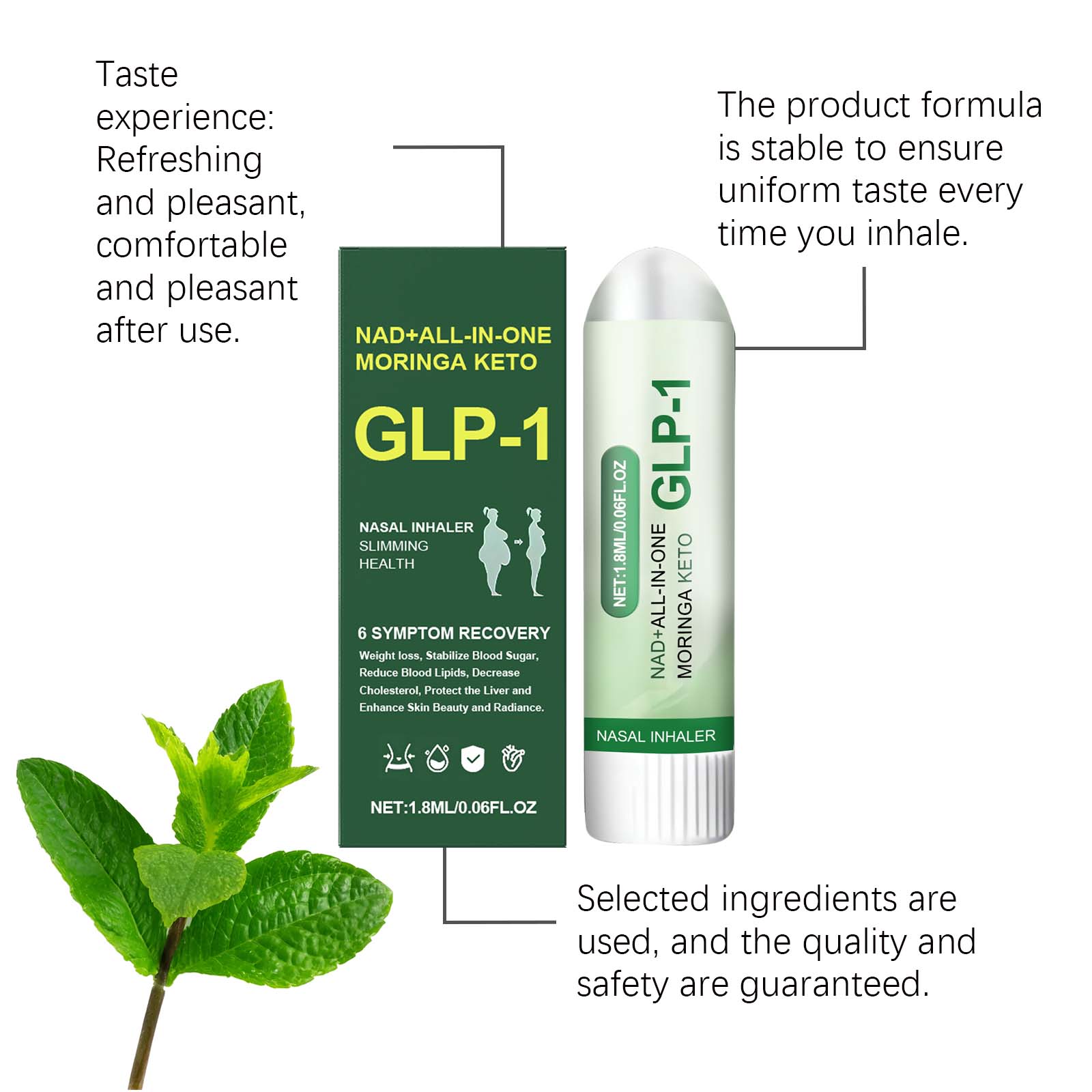 Herbal Nasal Inhaler Stick Herbal Formula Mild Skin Friendly Light Nourish Convenient Daily Body Care Rod