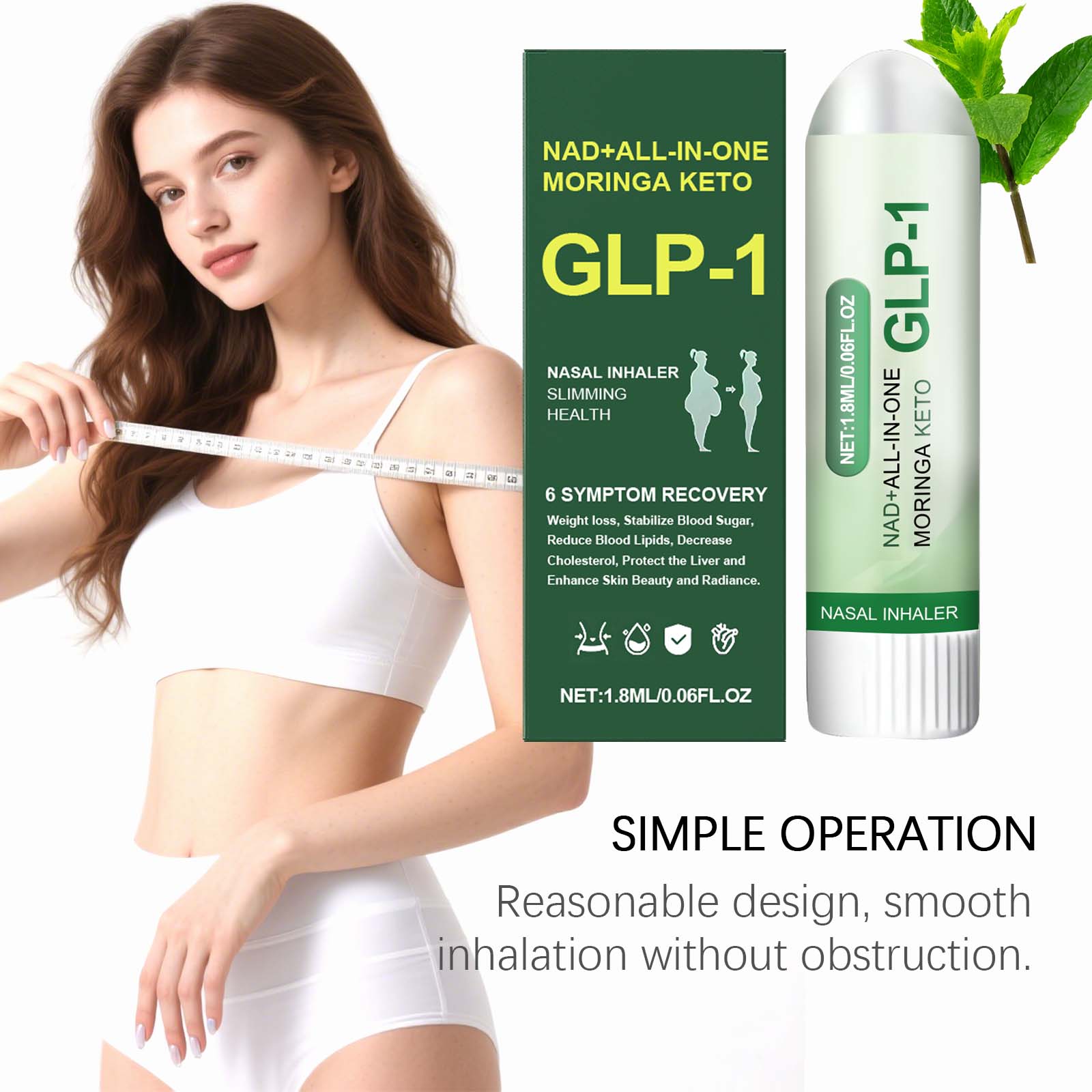 Herbal Nasal Inhaler Stick Herbal Formula Mild Skin Friendly Light Nourish Convenient Daily Body Care Rod