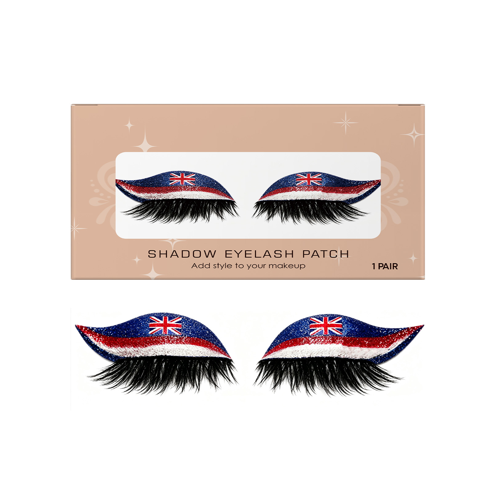 British Flag False Eyelashes Daily Wear Soft Lightweight Casual Match Watching Sports Game Party Atmosphere Boost