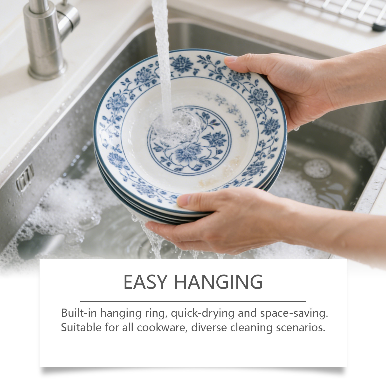 Bamboo Dish Brush Long Handle Hanging Multi Function Oil Stain Removal Household Kitchen Pot Bowl Cleaning Tool