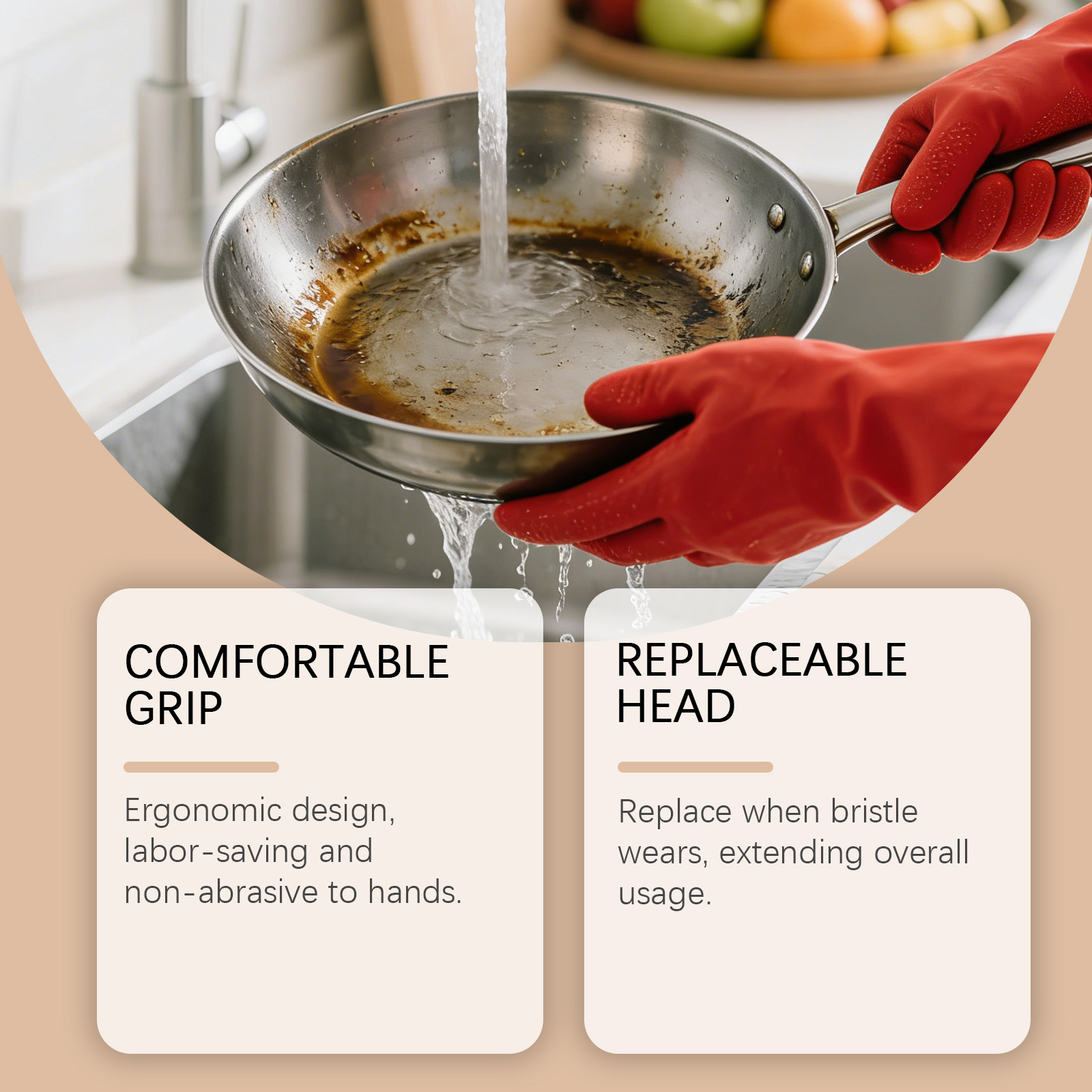 Bamboo Dish Brush Long Handle Hanging Multi Function Oil Stain Removal Household Kitchen Pot Bowl Cleaning Tool