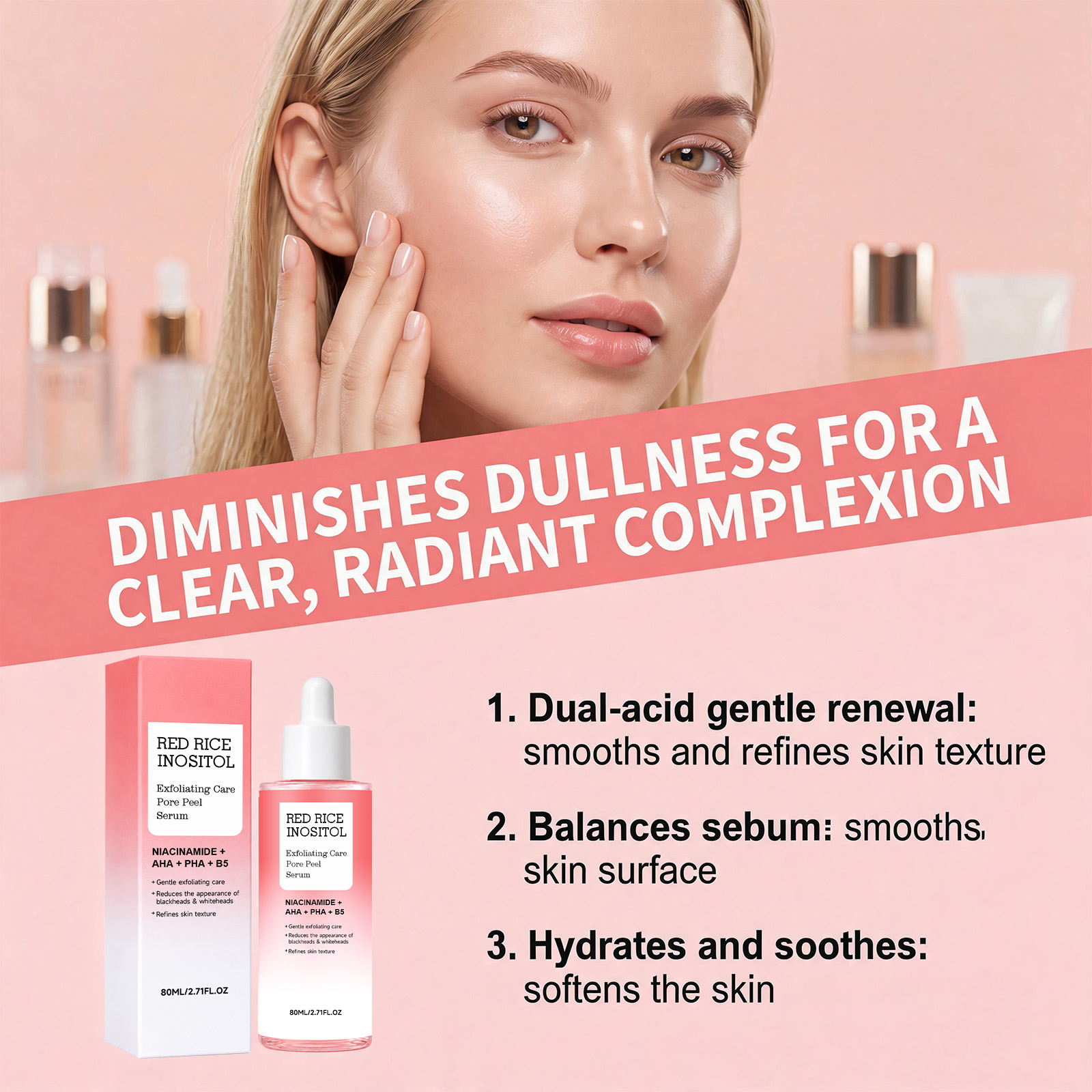 Pore Renewal Essence Liquid Mild Clean Facial Cuticle Soft Smooth Skin Refreshing Bright Skincare Extract