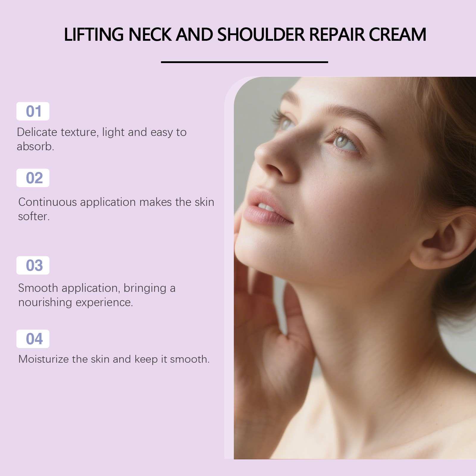 Moisturizing Neck Cream Light Texture Nourishing Refreshing Nonsticky Hydrating Care For Neck Skin