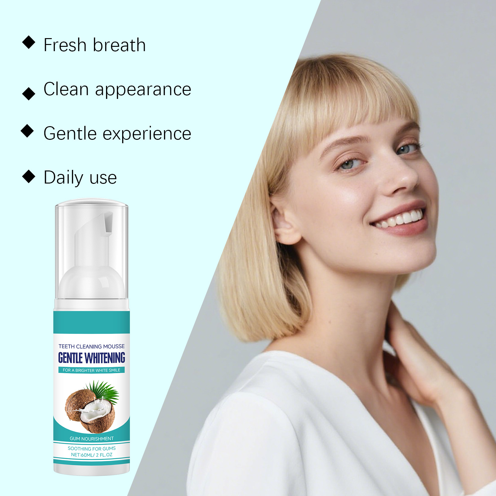 Teeth Cleaning Mousse Mild Cleansing Protect Teeth Purify Daily Comfort Oral Fresh Care Remove Stains