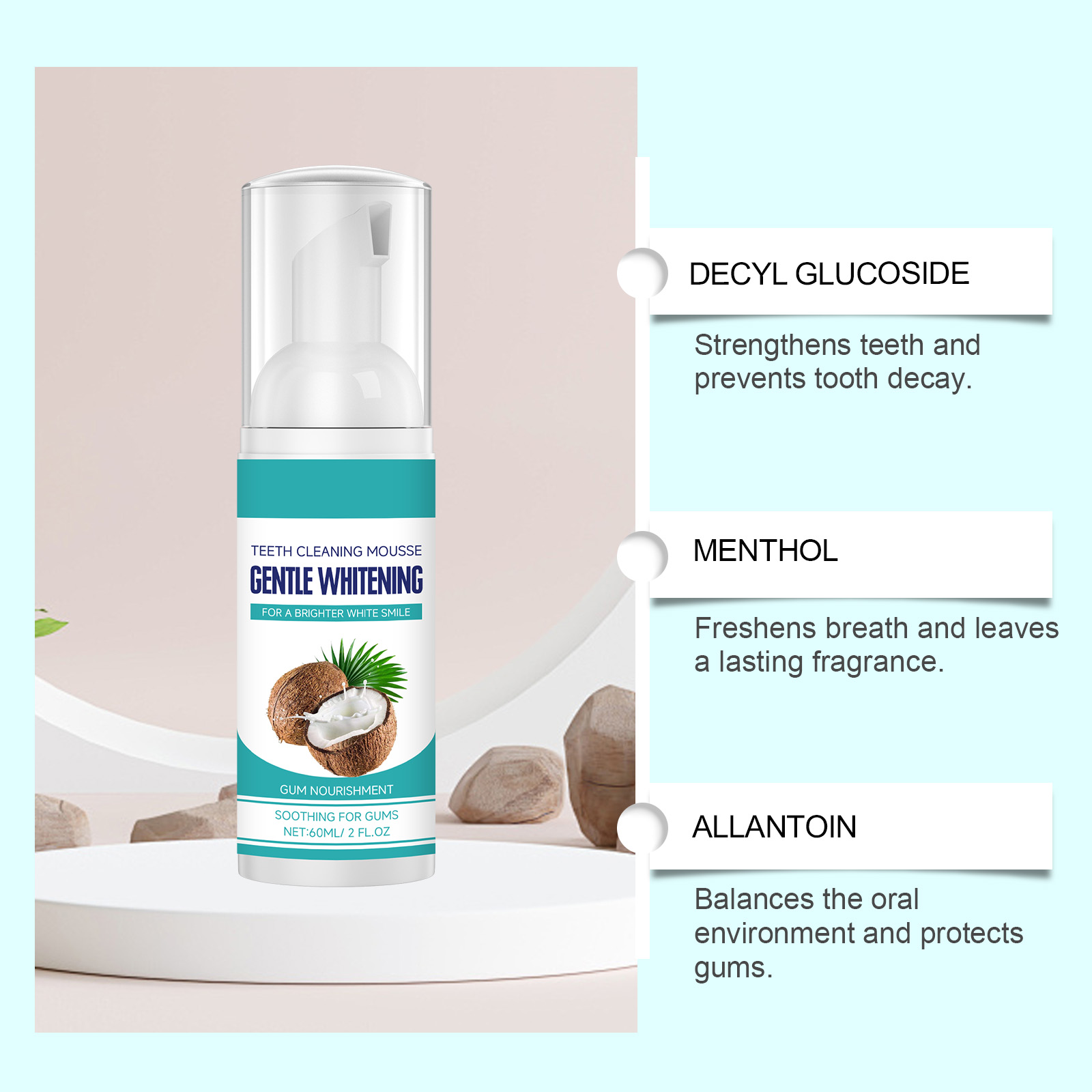 Teeth Cleaning Mousse Mild Cleansing Protect Teeth Purify Daily Comfort Oral Fresh Care Remove Stains
