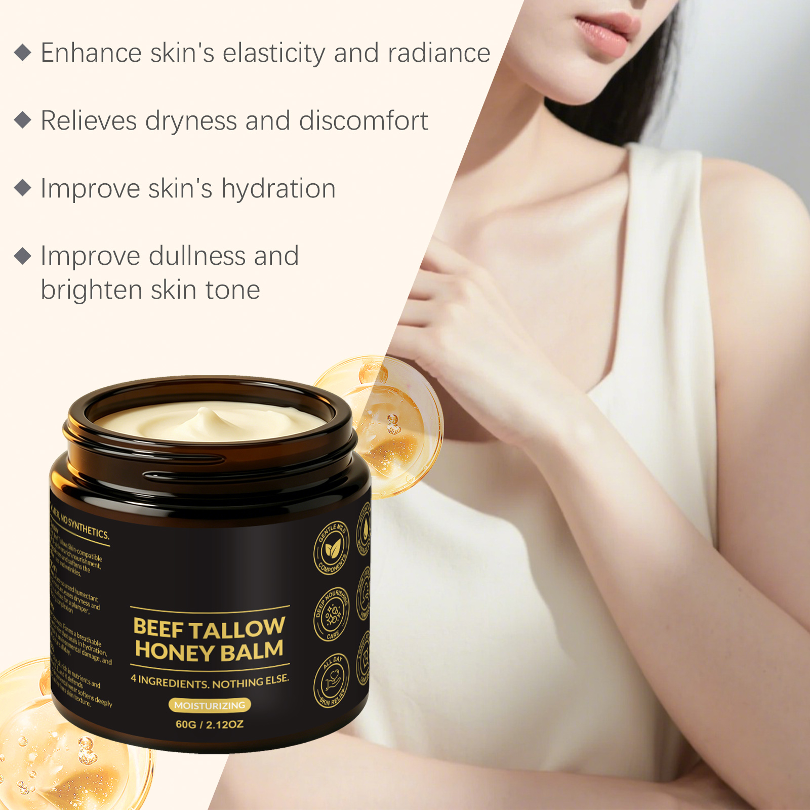 Butter Honey Skin Ointment Fine Smooth Moist Refreshing Nonsticky Repair Dry Body Skin