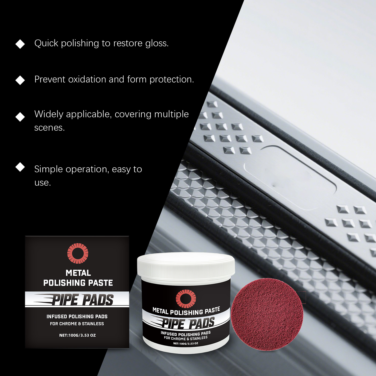 Metal Polishing Care Kit Polish Remove Oxidation Prevent Scratches Easy Operation Maintain Gloss Daily Metal Cleaning