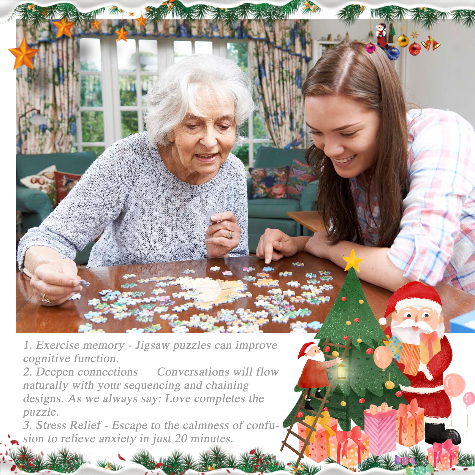 Dowmoo Christmas Advent Calendar Jigsaw Puzzle Creative 24 Grid Countdown Calendar Blind Box Christmas Gift