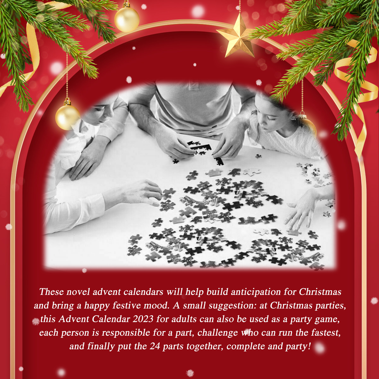 Dowmoo Christmas Advent Calendar Jigsaw Puzzle Creative 24 Grid Countdown Calendar Blind Box Christmas Gift