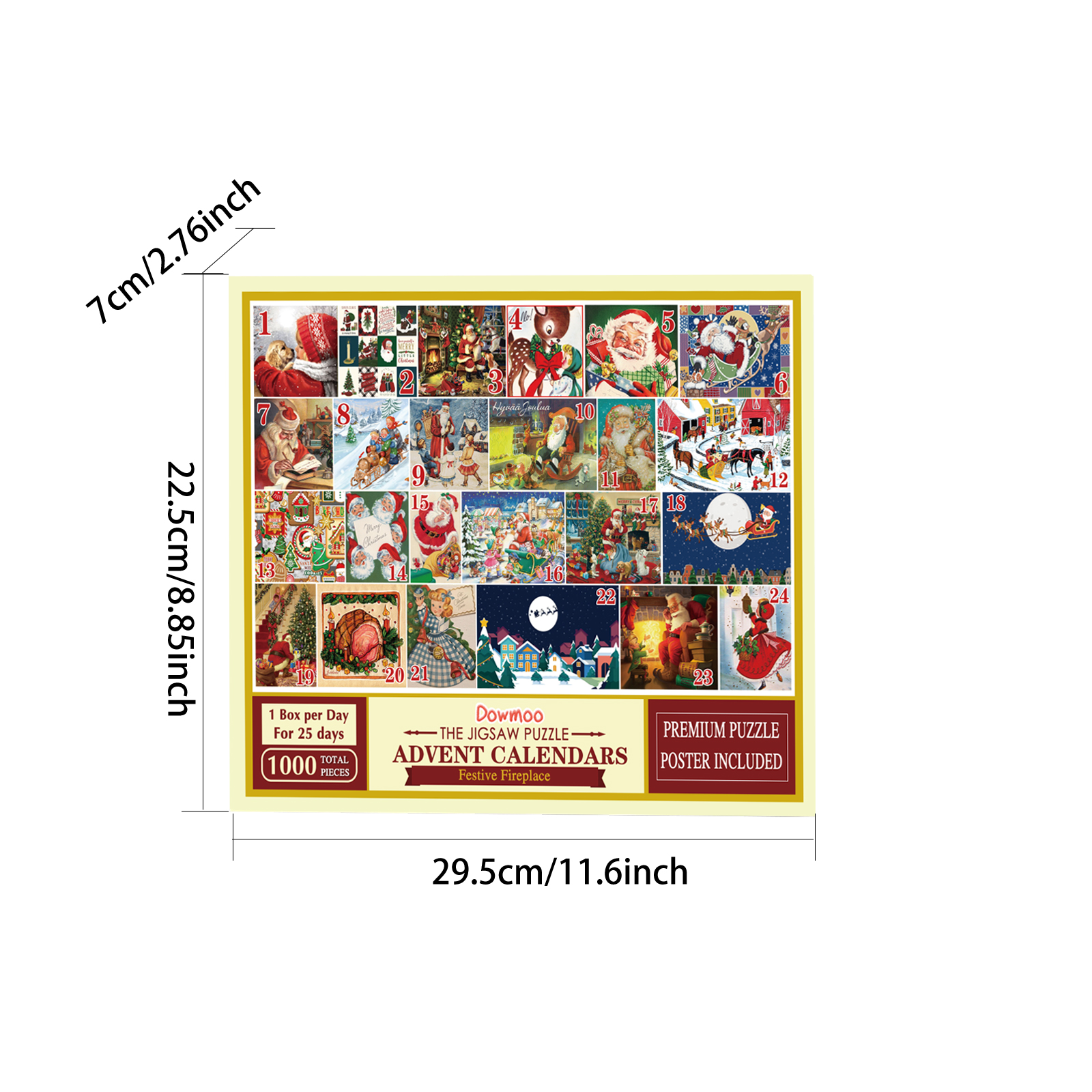 Dowmoo Christmas Advent Calendar Jigsaw Puzzle Creative 24 Grid Countdown Calendar Blind Box Christmas Gift