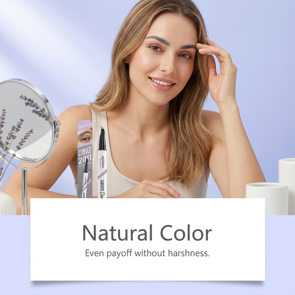 Grey Double Head Waterproof Eyebrow Pencil Natural Color Shapes Three Dimensional Eyebrows Smooth