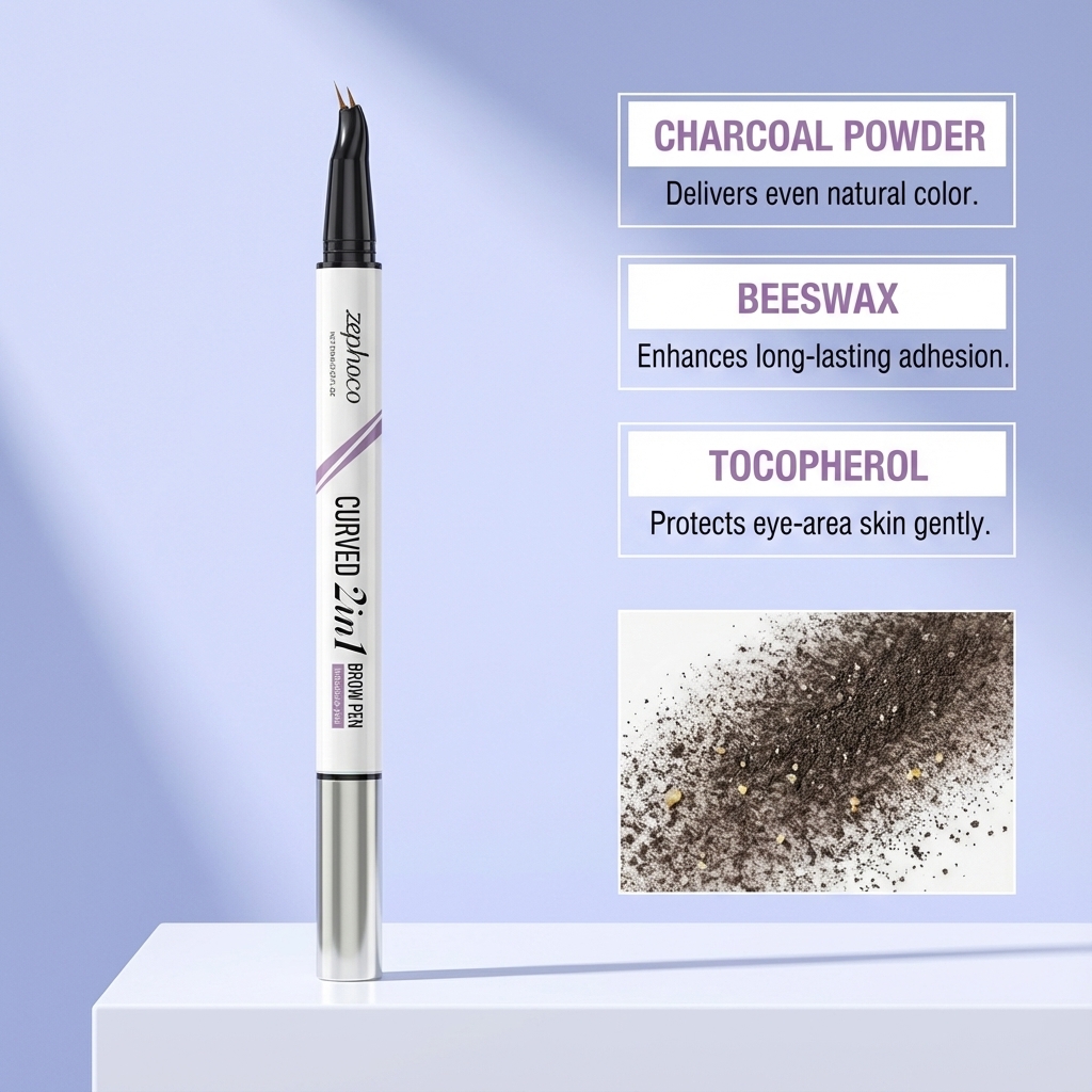 Grey Double Head Waterproof Eyebrow Pencil Natural Color Shapes Three Dimensional Eyebrows Smooth