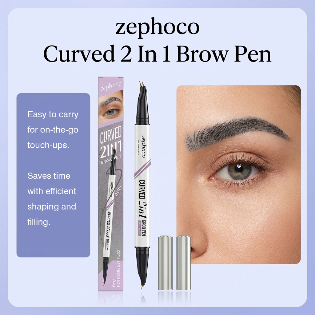 Grey Double Head Waterproof Eyebrow Pencil Natural Color Shapes Three Dimensional Eyebrows Smooth
