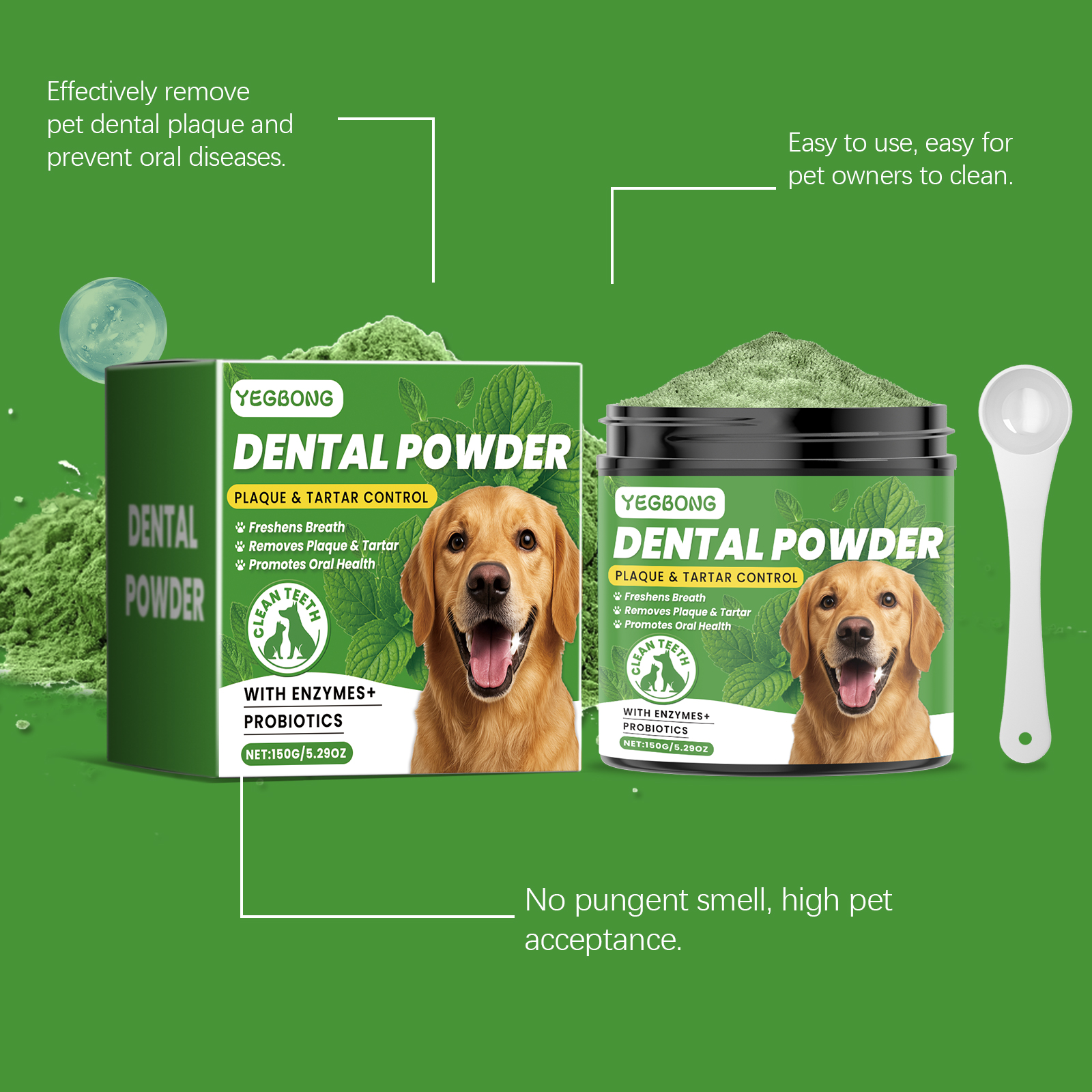 Dog Teeth Cleaning Powder Gently Cleans Pet Teeth Improves Tartar Yellow Teeth Freshens Breath