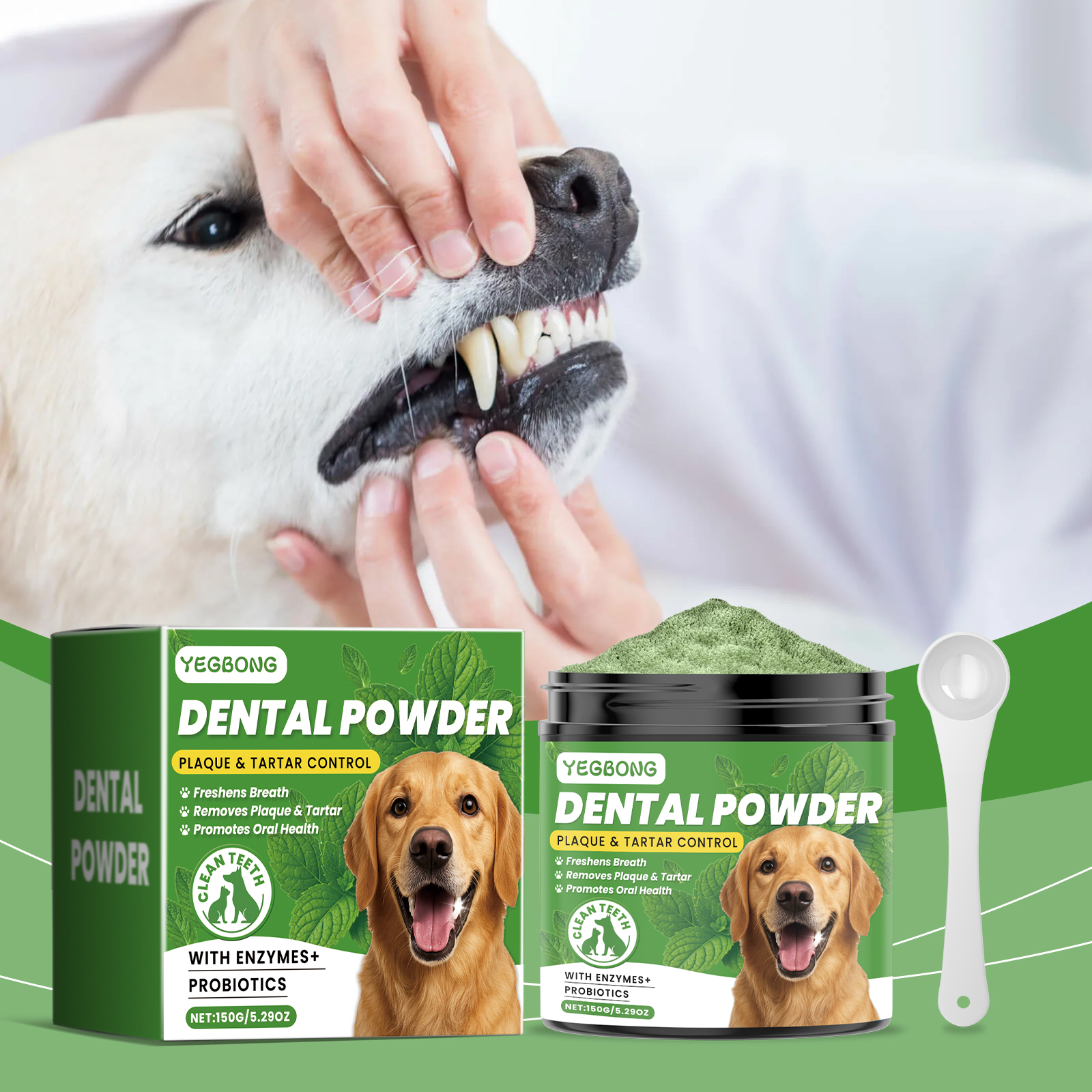 Dog Teeth Cleaning Powder Gently Cleans Pet Teeth Improves Tartar Yellow Teeth Freshens Breath