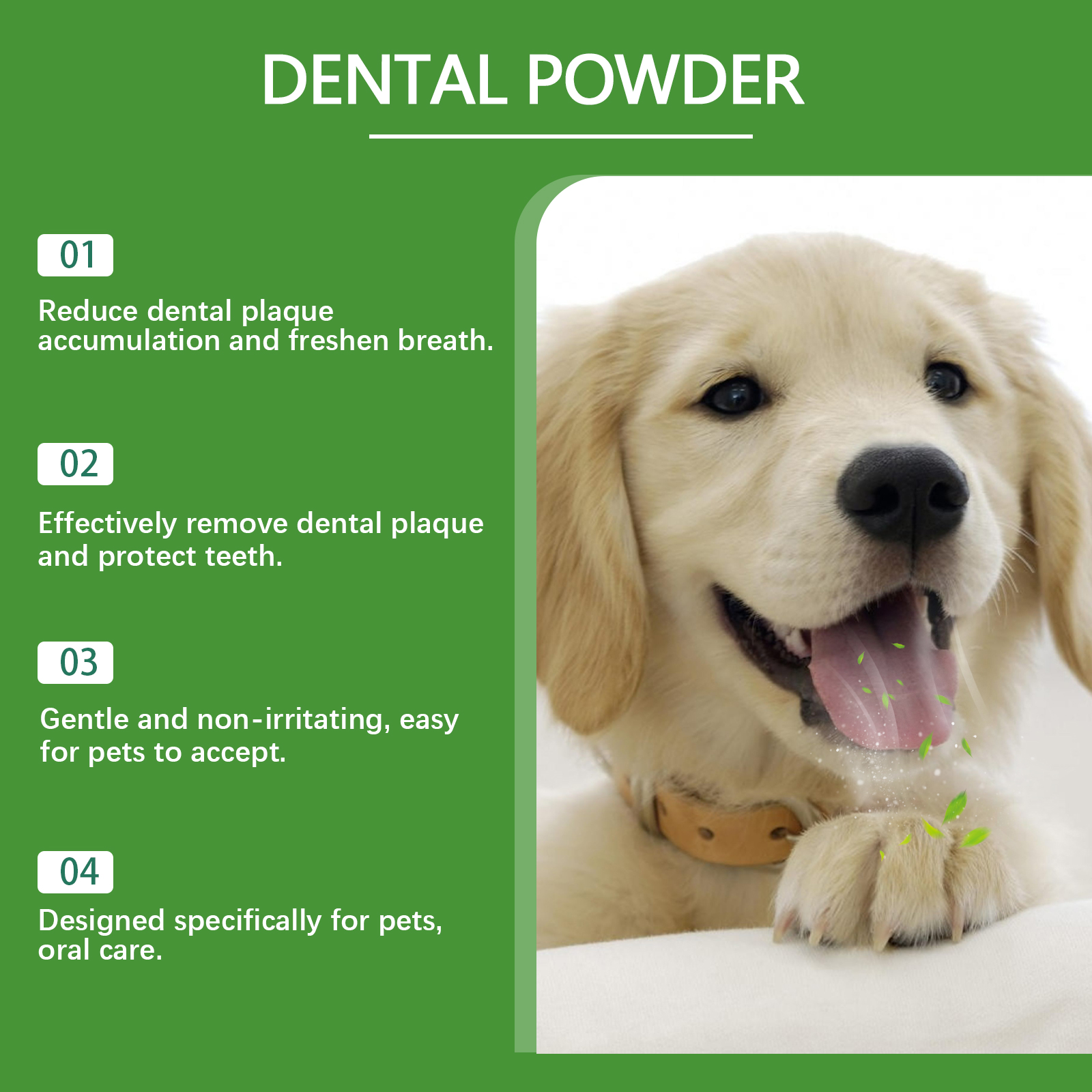 Dog Teeth Cleaning Powder Gently Cleans Pet Teeth Improves Tartar Yellow Teeth Freshens Breath