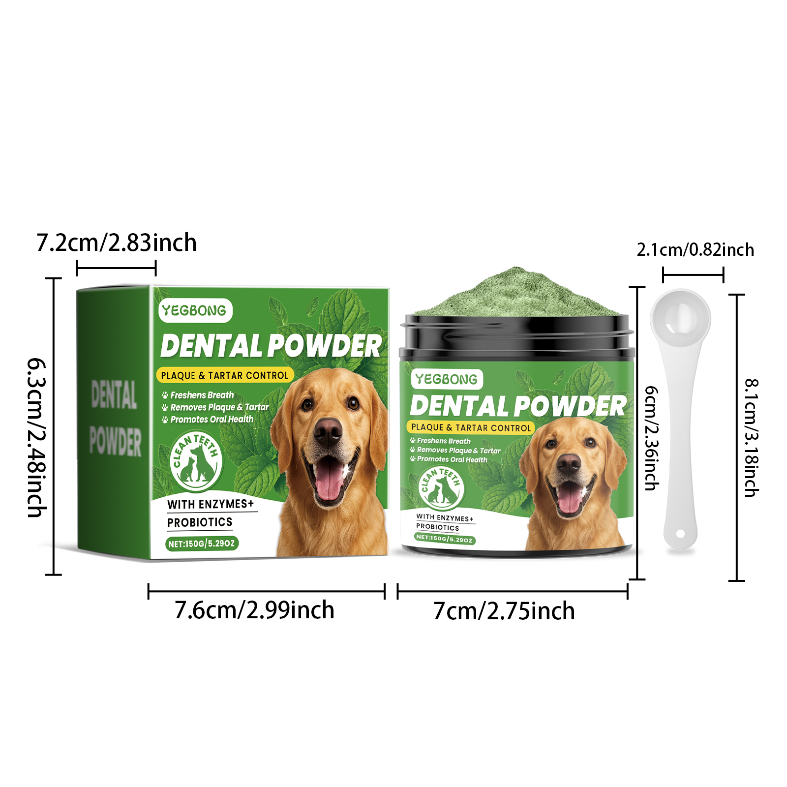 Dog Teeth Cleaning Powder Gently Cleans Pet Teeth Improves Tartar Yellow Teeth Freshens Breath