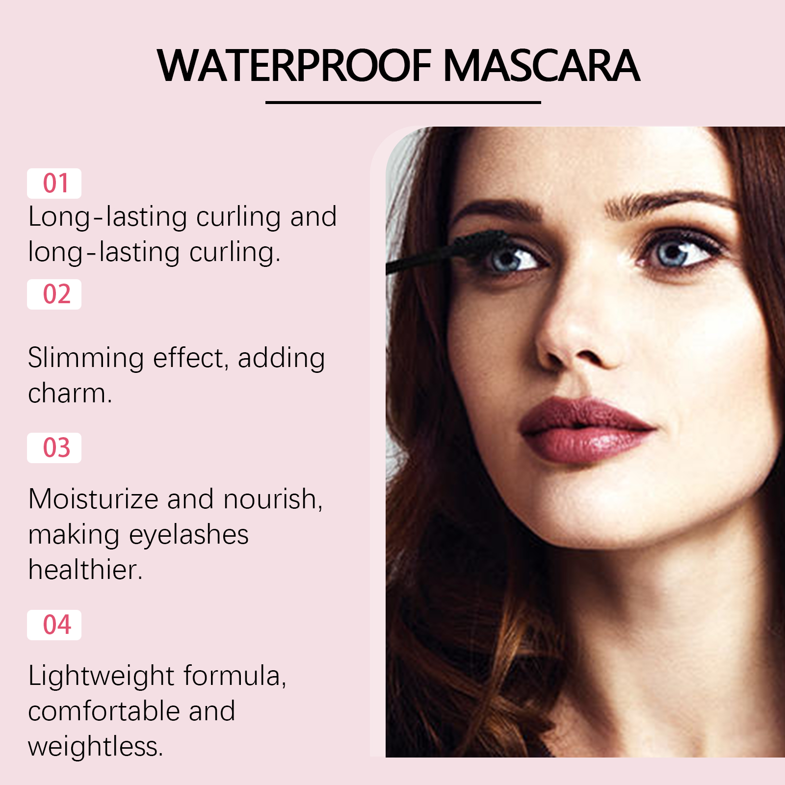 (Brown) Curling Mascara Daily Moisturizing Natural Bright Long Lasting Anti Smudge Eye Makeup