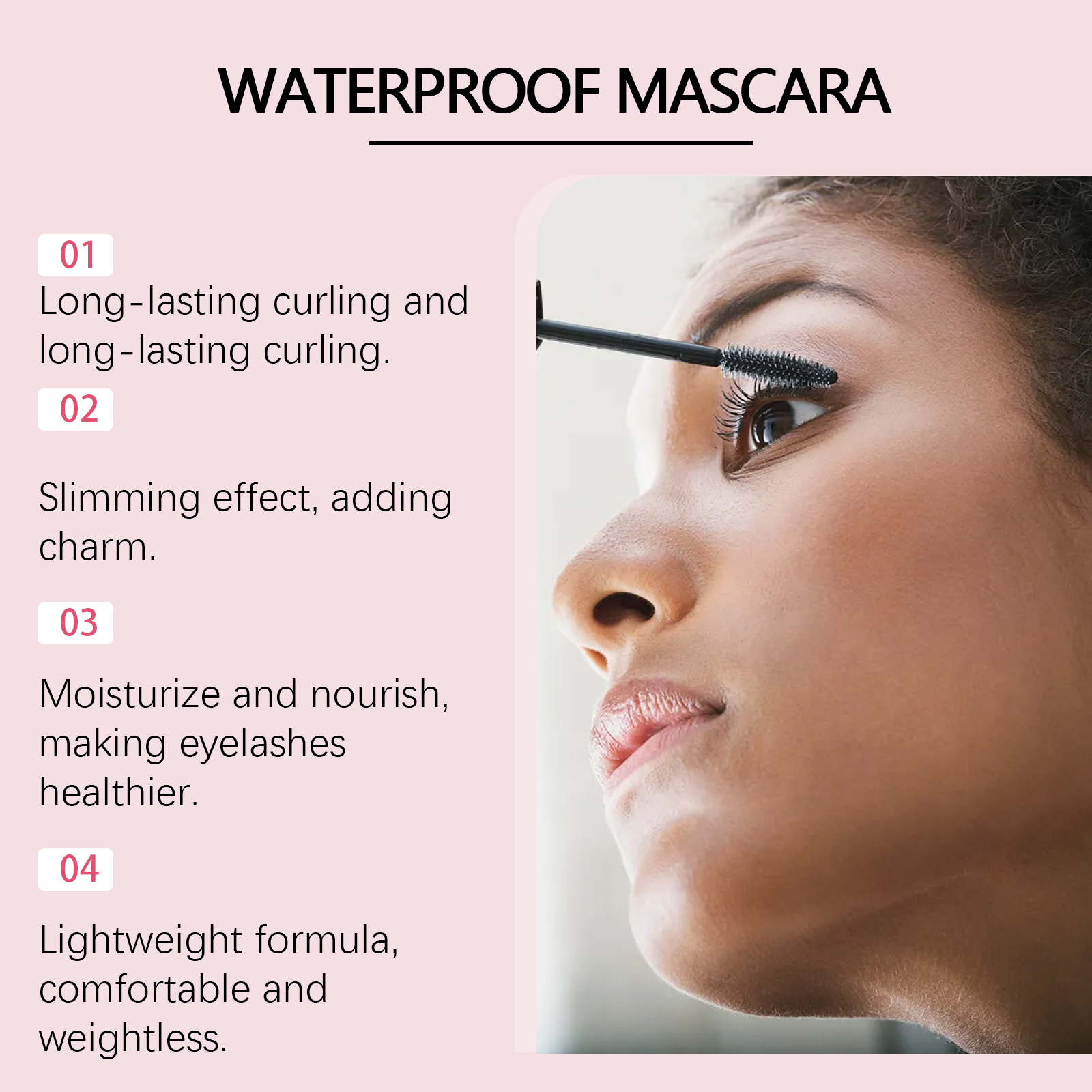 (Brown) Curling Mascara Daily Moisturizing Natural Bright Long Lasting Anti Smudge Eye Makeup
