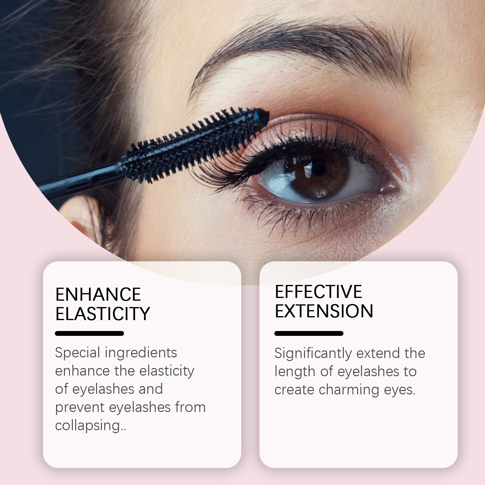(Brown) Curling Mascara Daily Moisturizing Natural Bright Long Lasting Anti Smudge Eye Makeup
