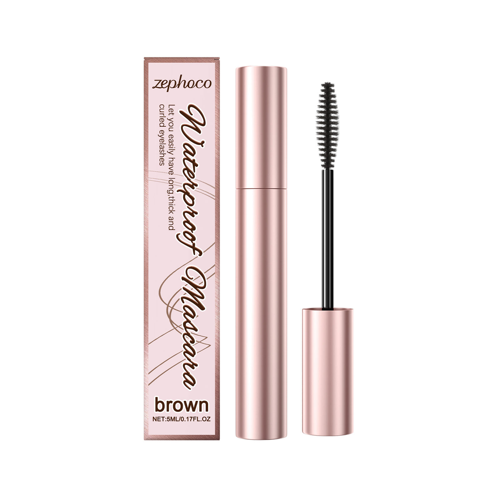 (Brown) Curling Mascara Daily Moisturizing Natural Bright Long Lasting Anti Smudge Eye Makeup