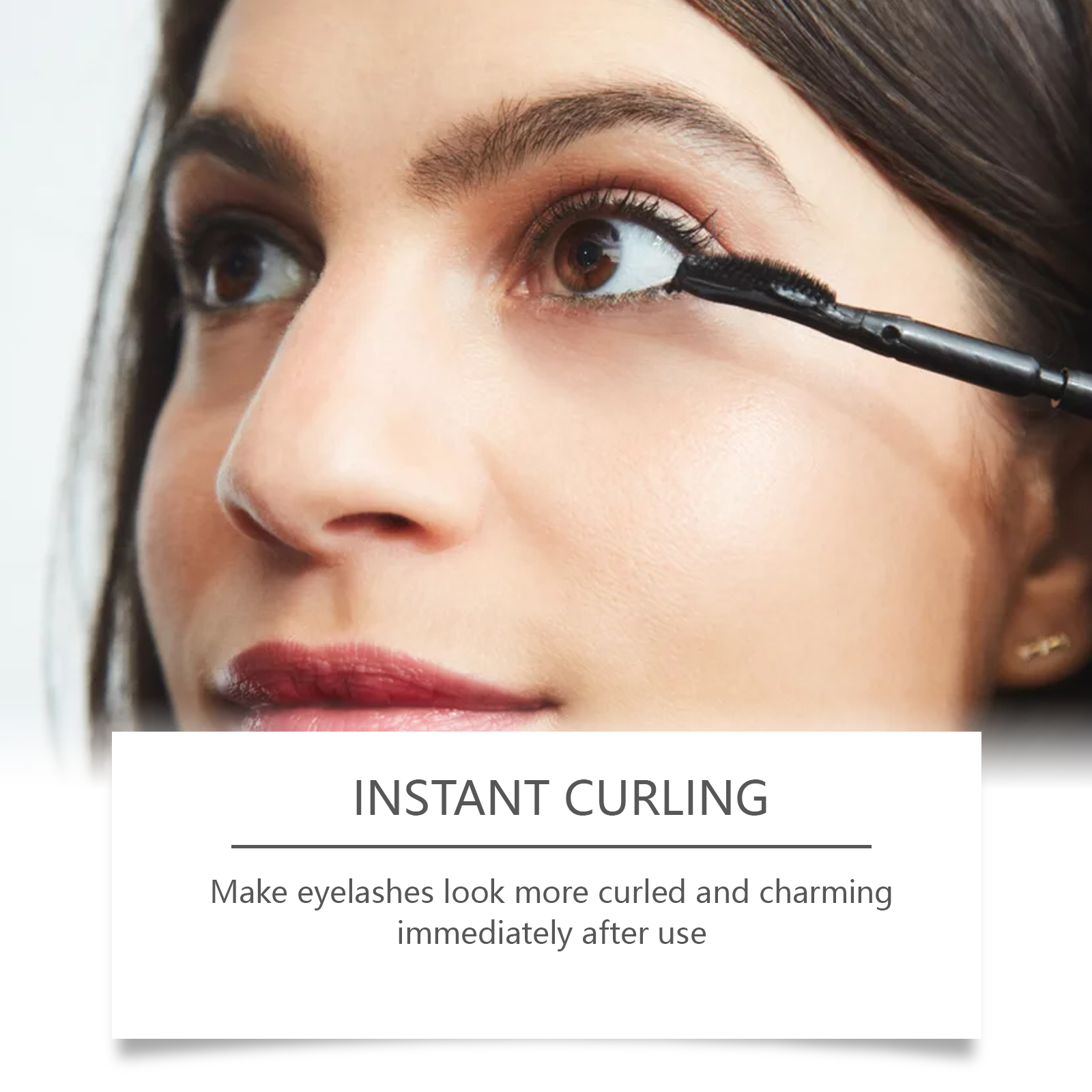 (Brown) Curling Mascara Daily Moisturizing Natural Bright Long Lasting Anti Smudge Eye Makeup