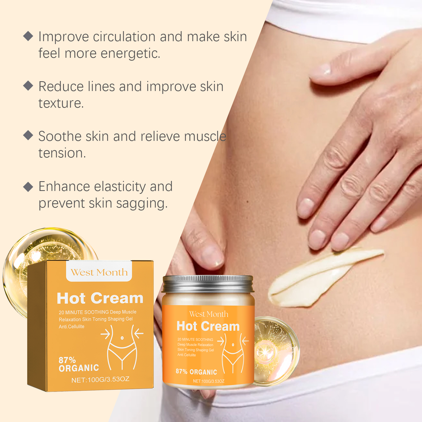 Body Care Cream Skin Tightening For Legs Arms Waist And Whole Body Use