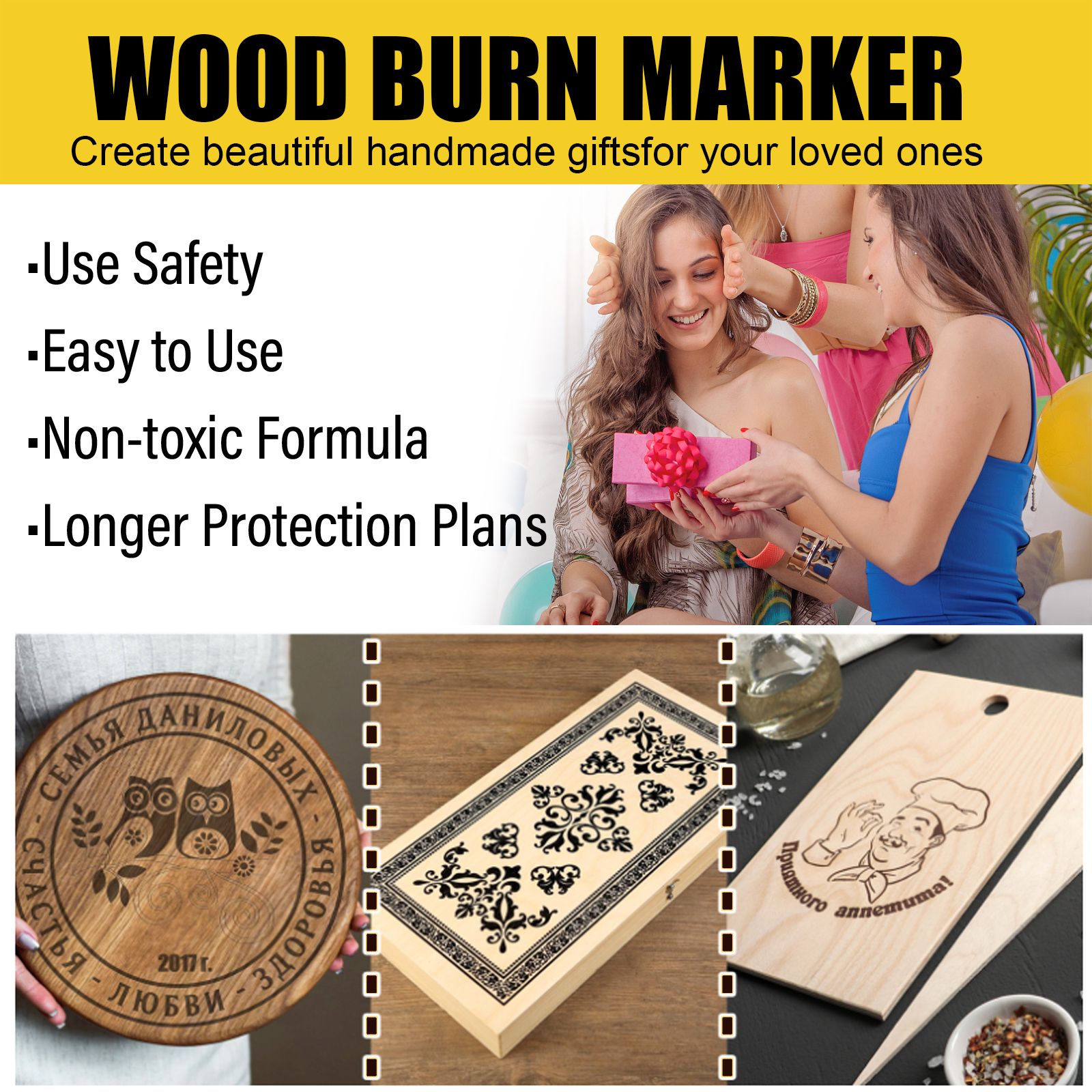 Wood Burning Marker Pen For DIY Coasters Cutting Boards And Wood Crafts Heat Activated Design Tool