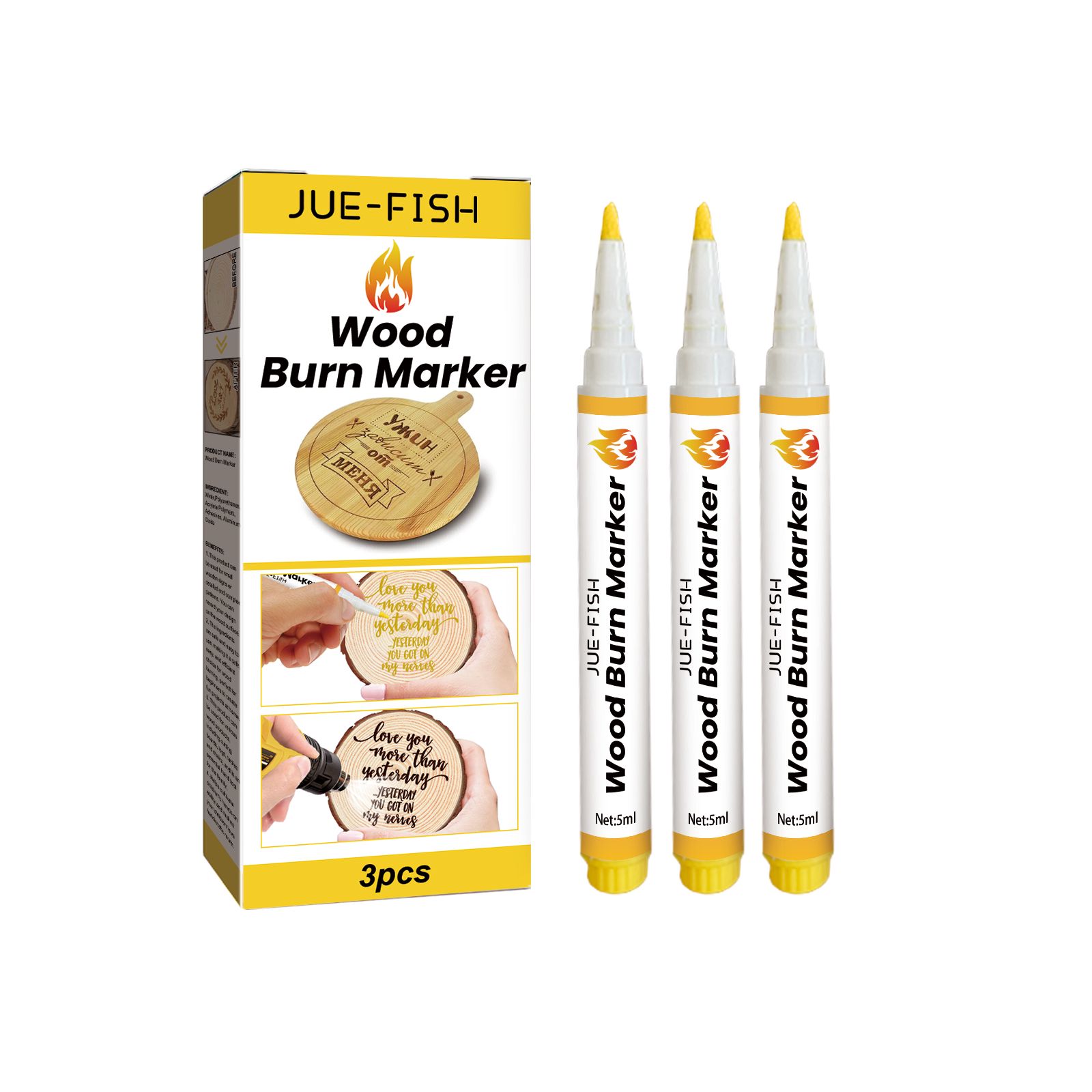 Wood Burning Marker Pen For DIY Coasters Cutting Boards And Wood Crafts Heat Activated Design Tool