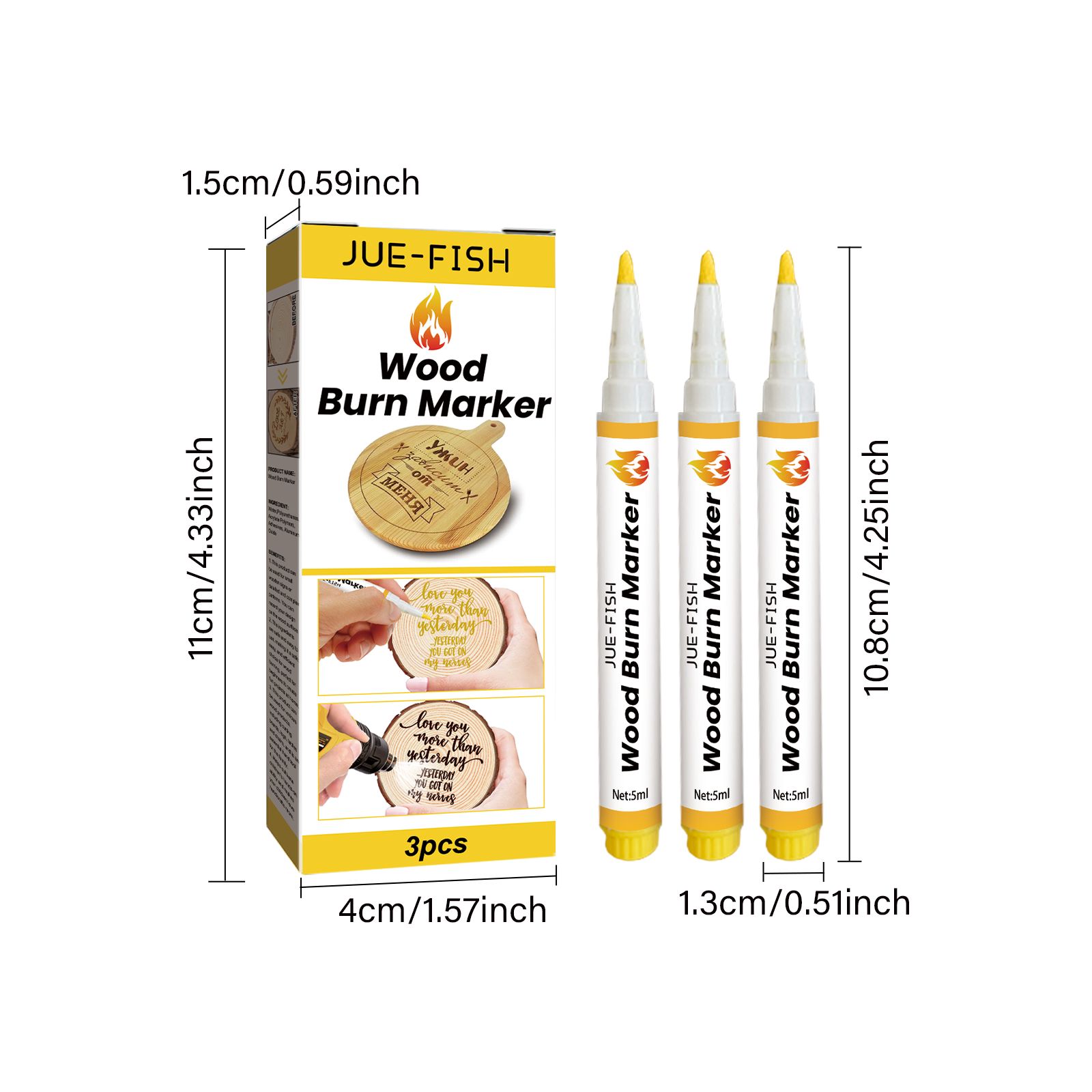 Wood Burning Marker Pen For DIY Coasters Cutting Boards And Wood Crafts Heat Activated Design Tool