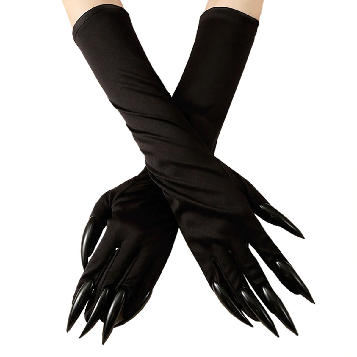 Black Claw Gloves Long Nail Halloween Cosplay Costume Props For Party Dress Up