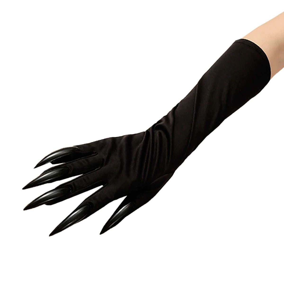 Black Claw Gloves Long Nail Halloween Cosplay Costume Props For Party Dress Up