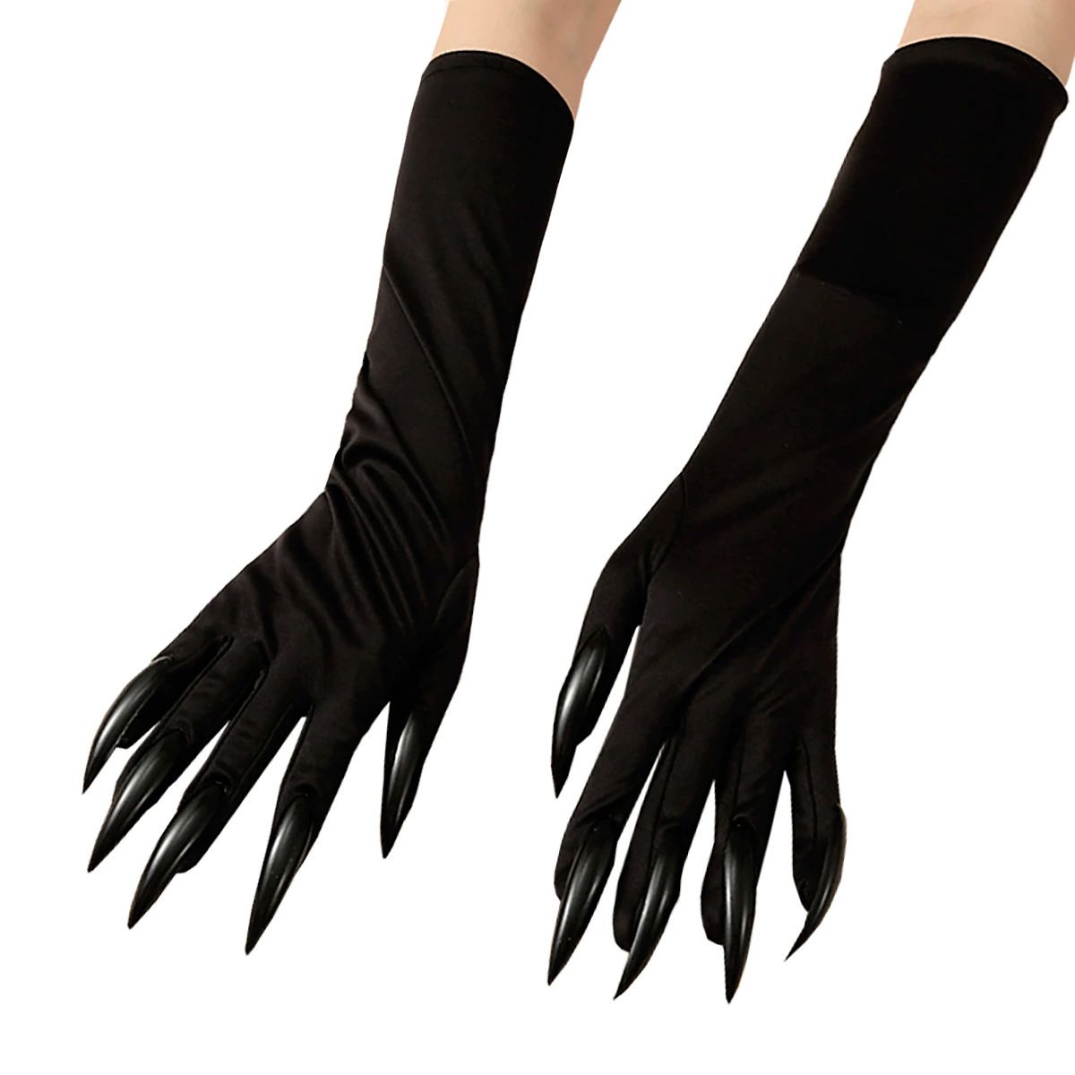 Black Claw Gloves Long Nail Halloween Cosplay Costume Props For Party Dress Up