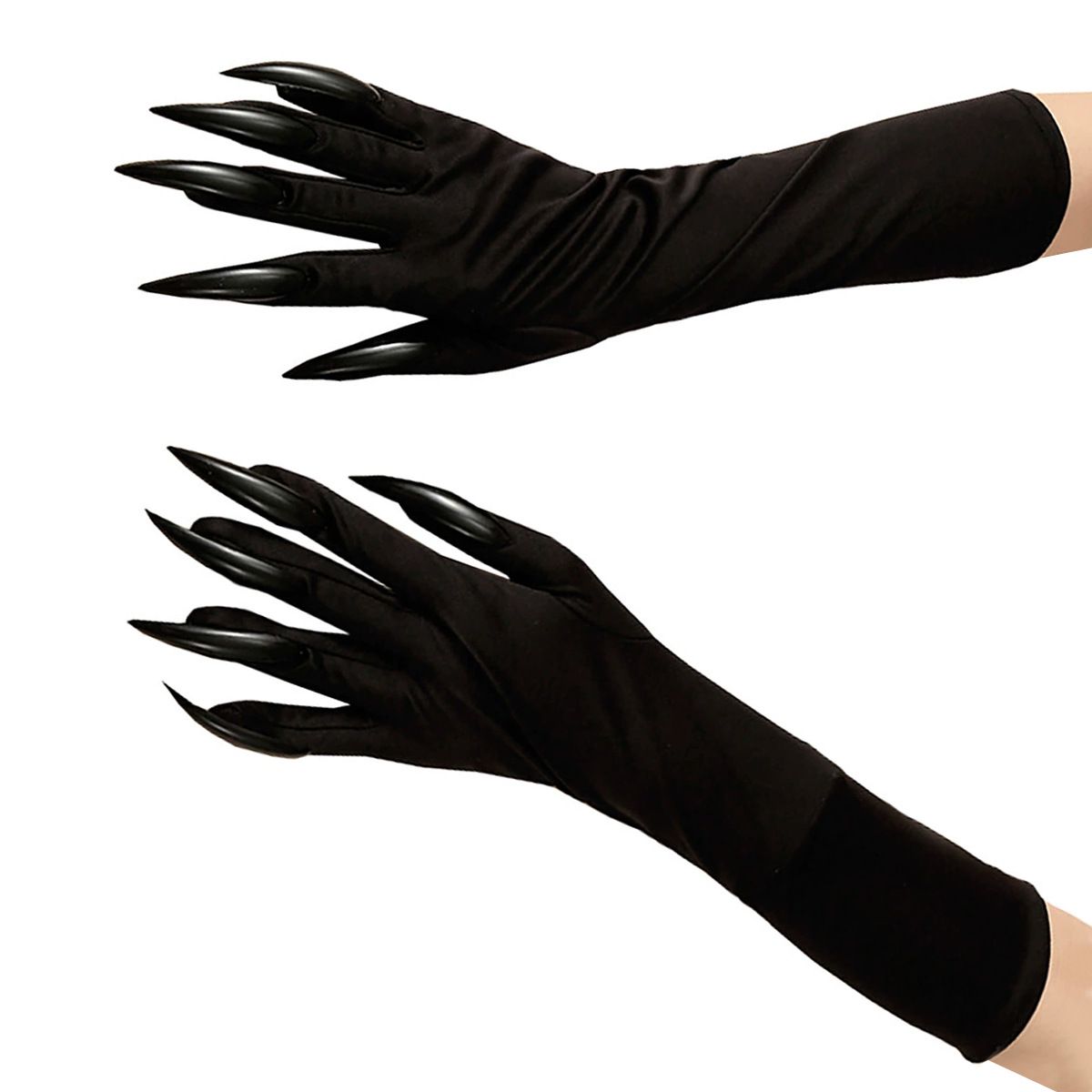 Black Claw Gloves Long Nail Halloween Cosplay Costume Props For Party Dress Up