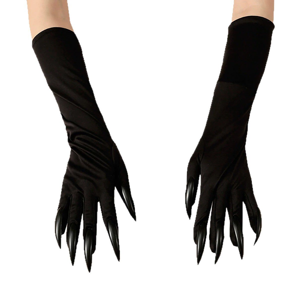 Black Claw Gloves Long Nail Halloween Cosplay Costume Props For Party Dress Up