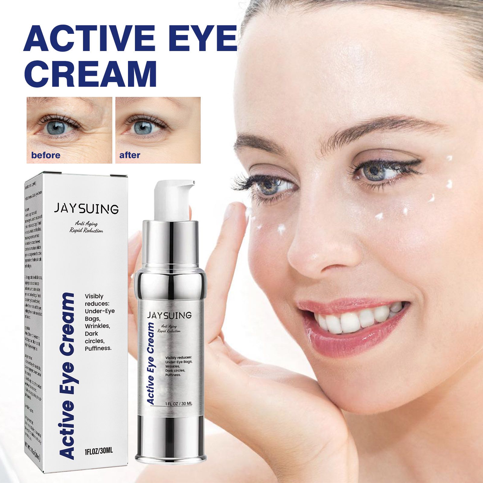 Active Eye Cream Anti Wrinkle Firming For Dark Circles Puffiness And Fine Lines 30ml