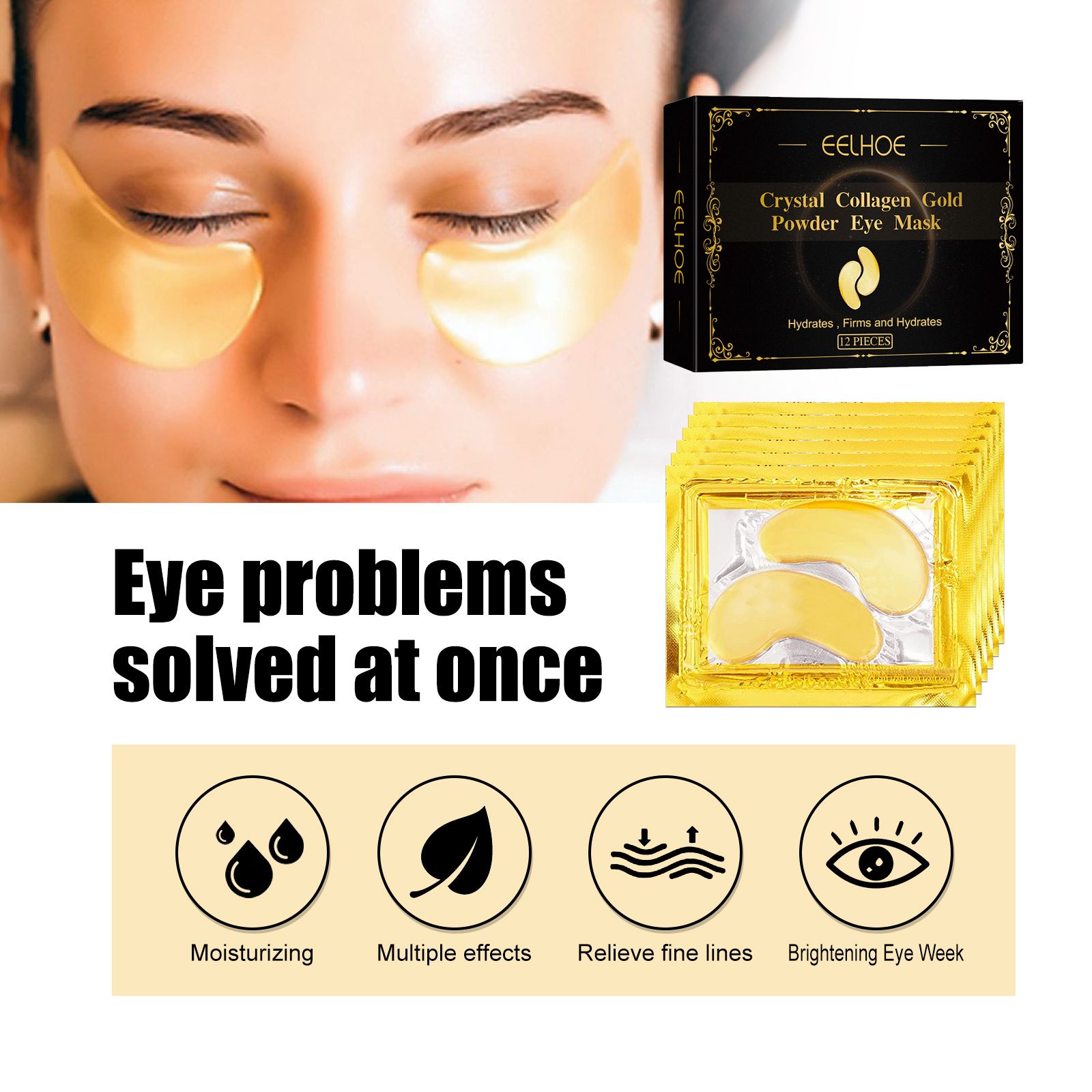 Collagen Eye Mask Hydrating Firming For Dark Circles Puffiness And Daily Eye Care