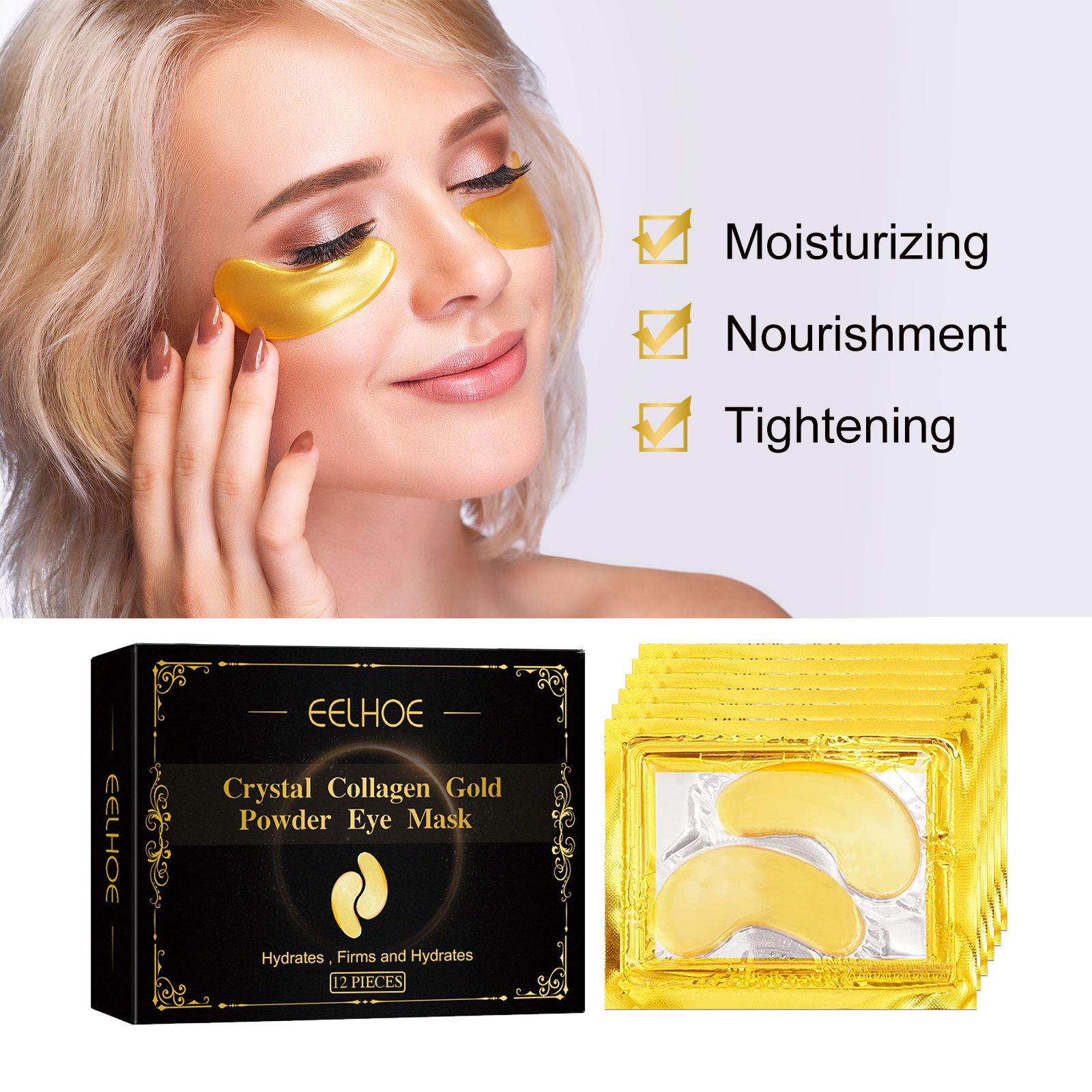 Collagen Eye Mask Hydrating Firming For Dark Circles Puffiness And Daily Eye Care