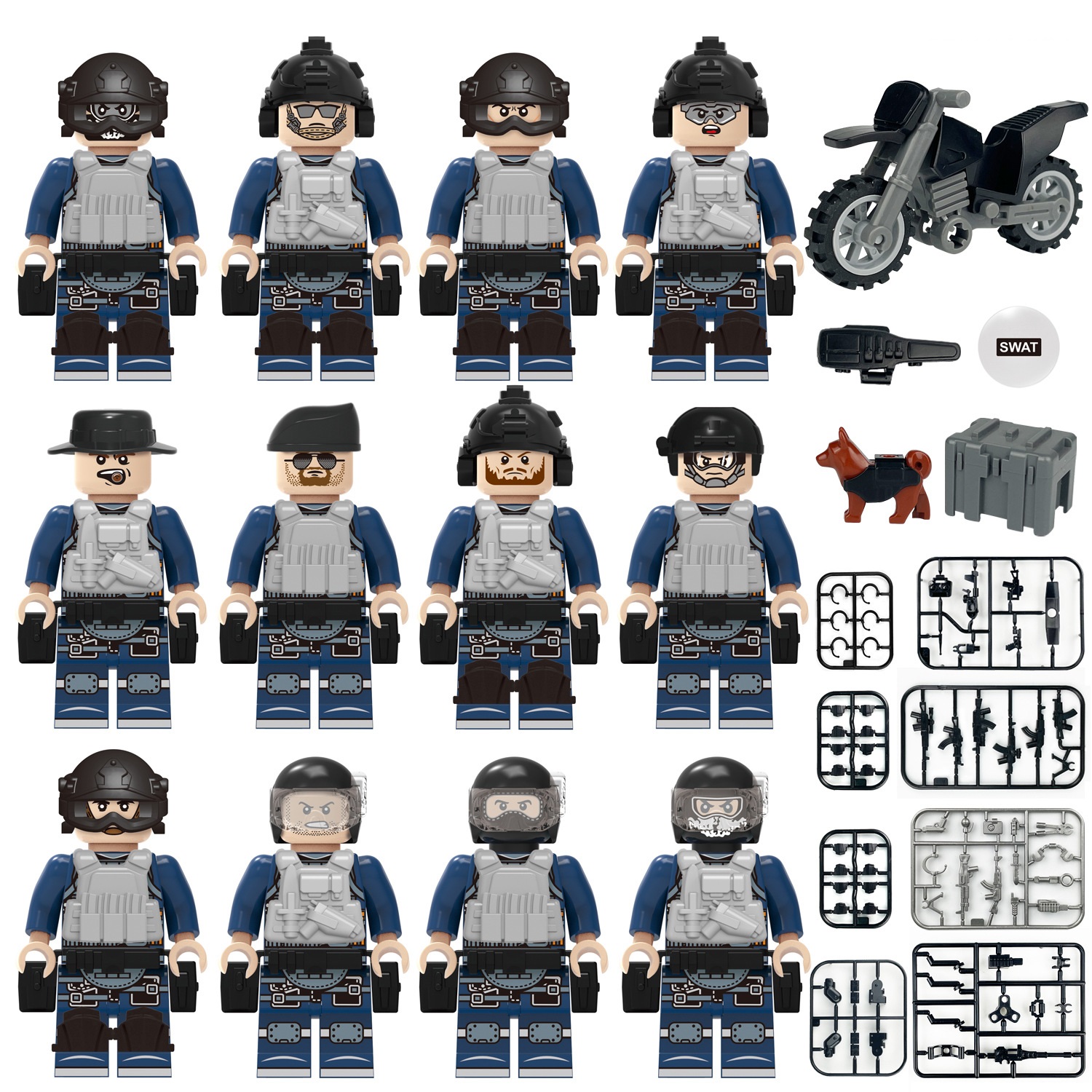 (Army C) Special Forces Toys Building Blocks Set Military Mini Figures with Camouflage Clothing Role Play Encourage Imaginative Play for Kids
