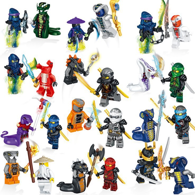 (Style B) Ninja Mini Figures Character Set Building Blocks Toys Gift for Kids Party Bag Fillers Party Supplies Collectible Series Role Play