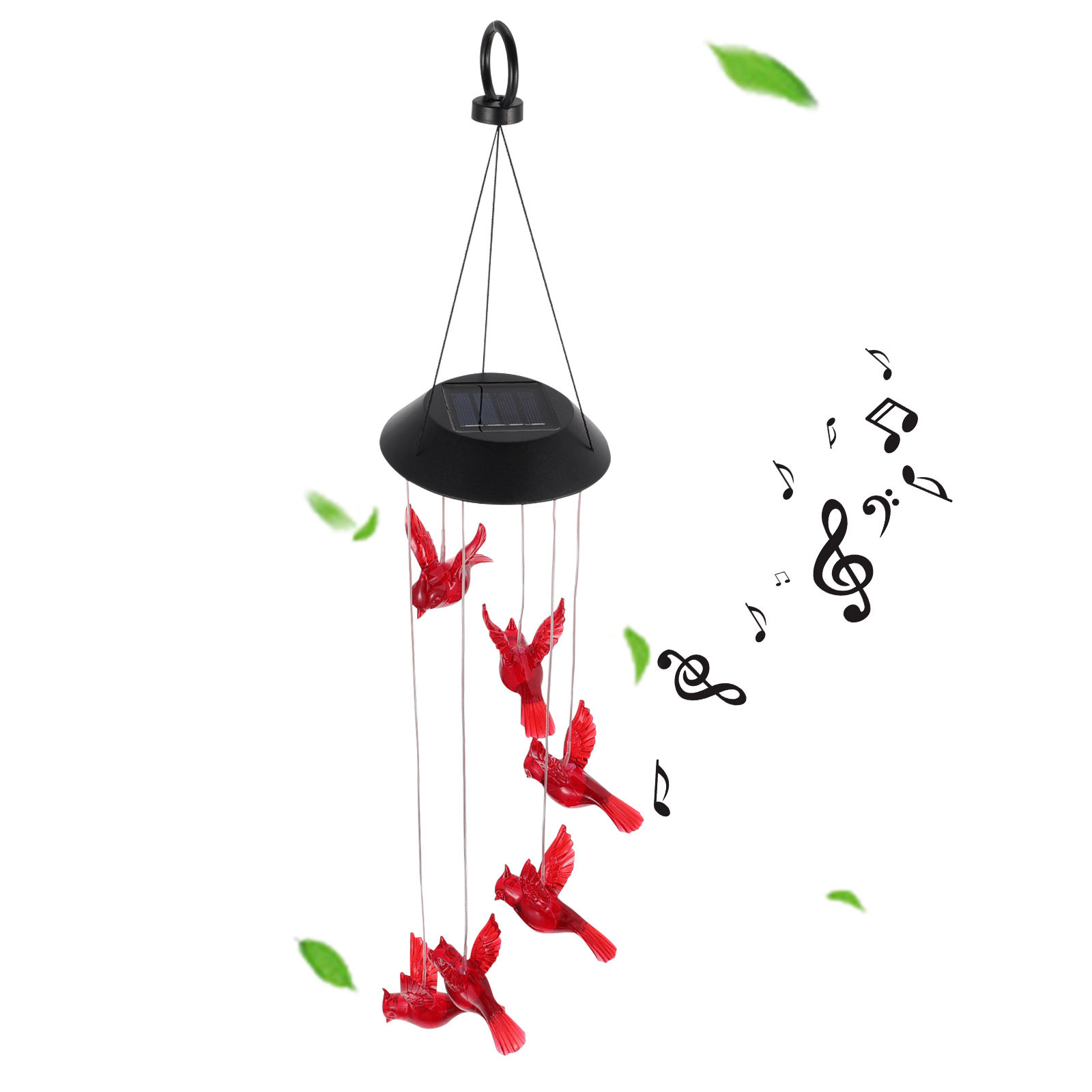 1Pcs Solar Wind Chime Plastic Outdoor Garden Light Yard Decoration Solar Powered LED Decorative Hanging String Lamp