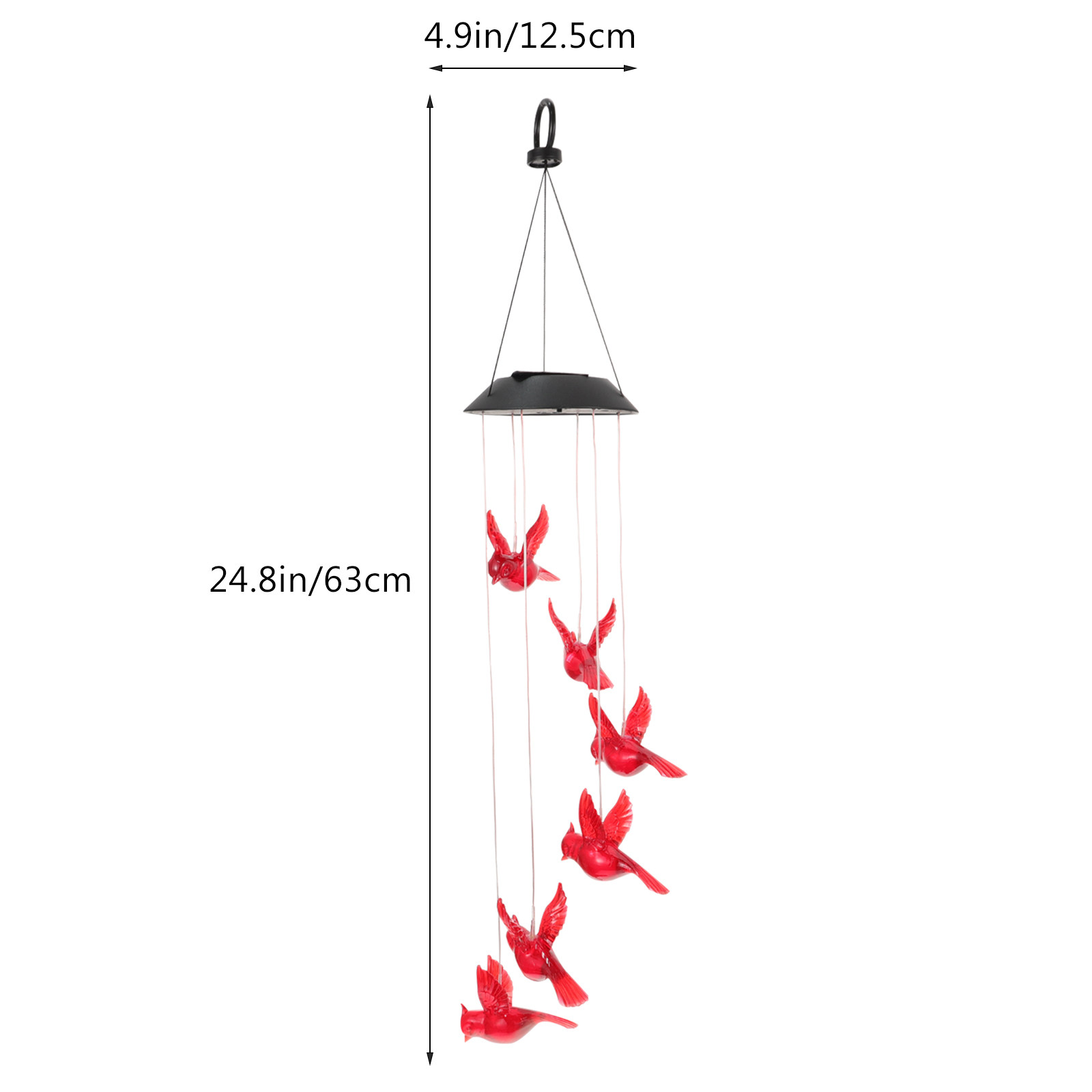 1Pcs Solar Wind Chime Plastic Outdoor Garden Light Yard Decoration Solar Powered LED Decorative Hanging String Lamp