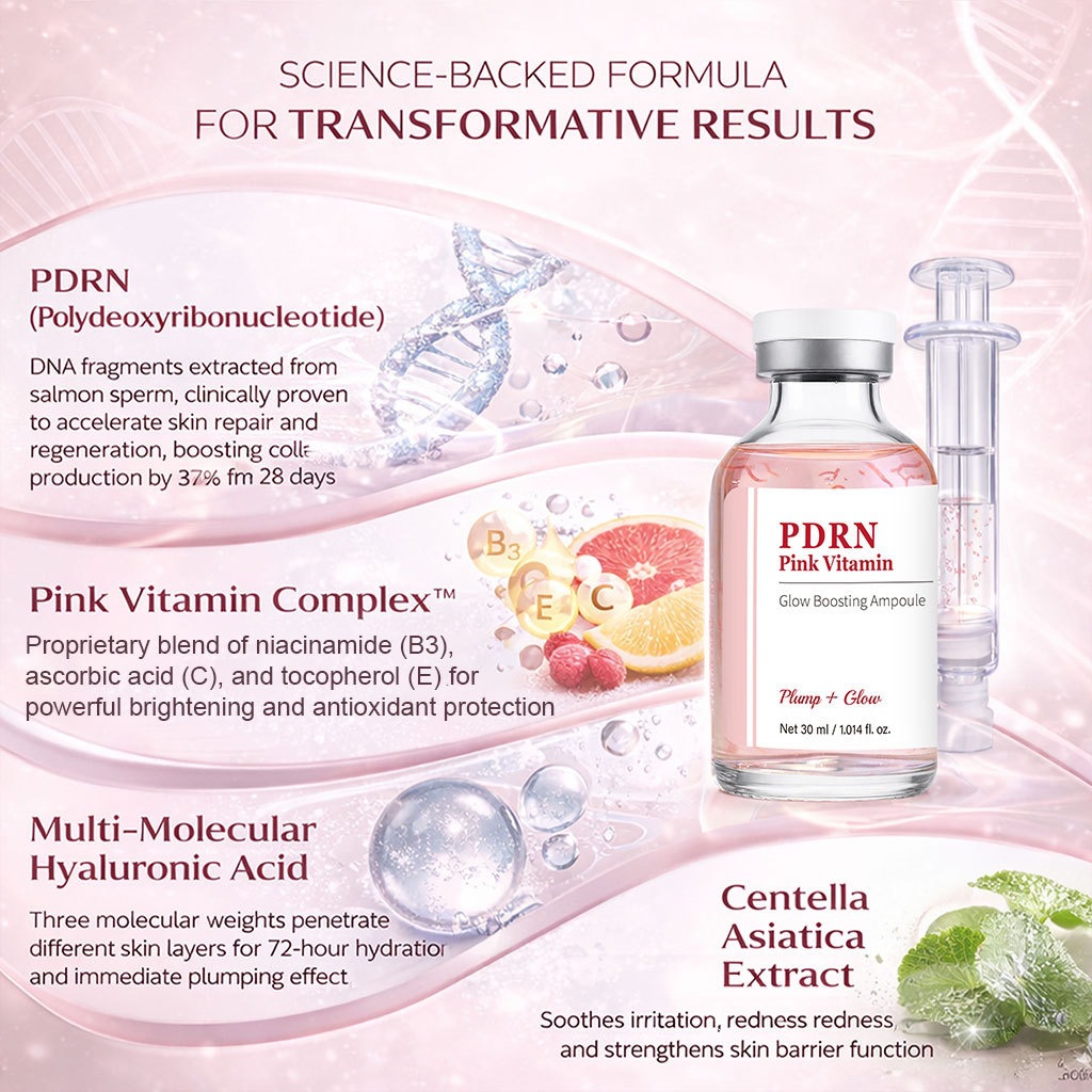 PDRN Vitamin Brightening Boosting Concentrated Serum For Skin Radiance And Revitalizing Facial Essence 30ml