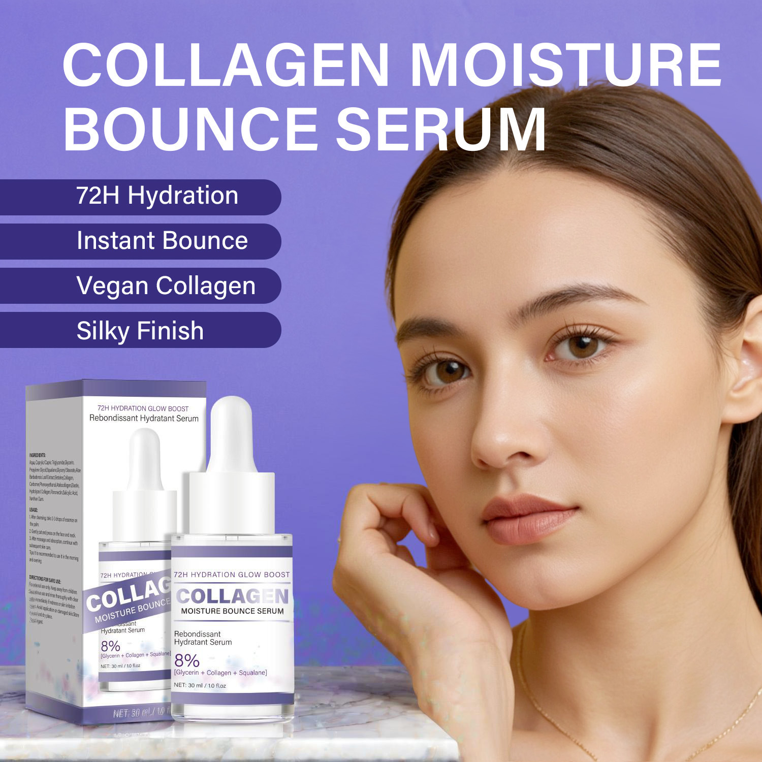 Collagen Moisturizing Elasticity Essence For Hydrating Firming Skin Daily Face Care Treatment 30ml