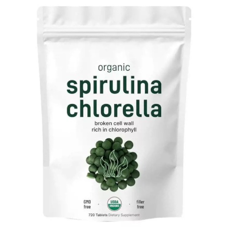 Organic Mini Spirulina Tablets 720 Tabs Rich In Nutrients Boost Wellness Support Daily Body Care Natural Green Superfood Supplement
