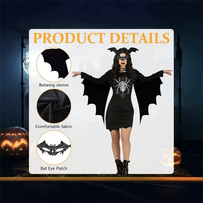 Sexy Bat Wing Costume For Adult Women Bat Cape Halloween Stage Outfit Halloween