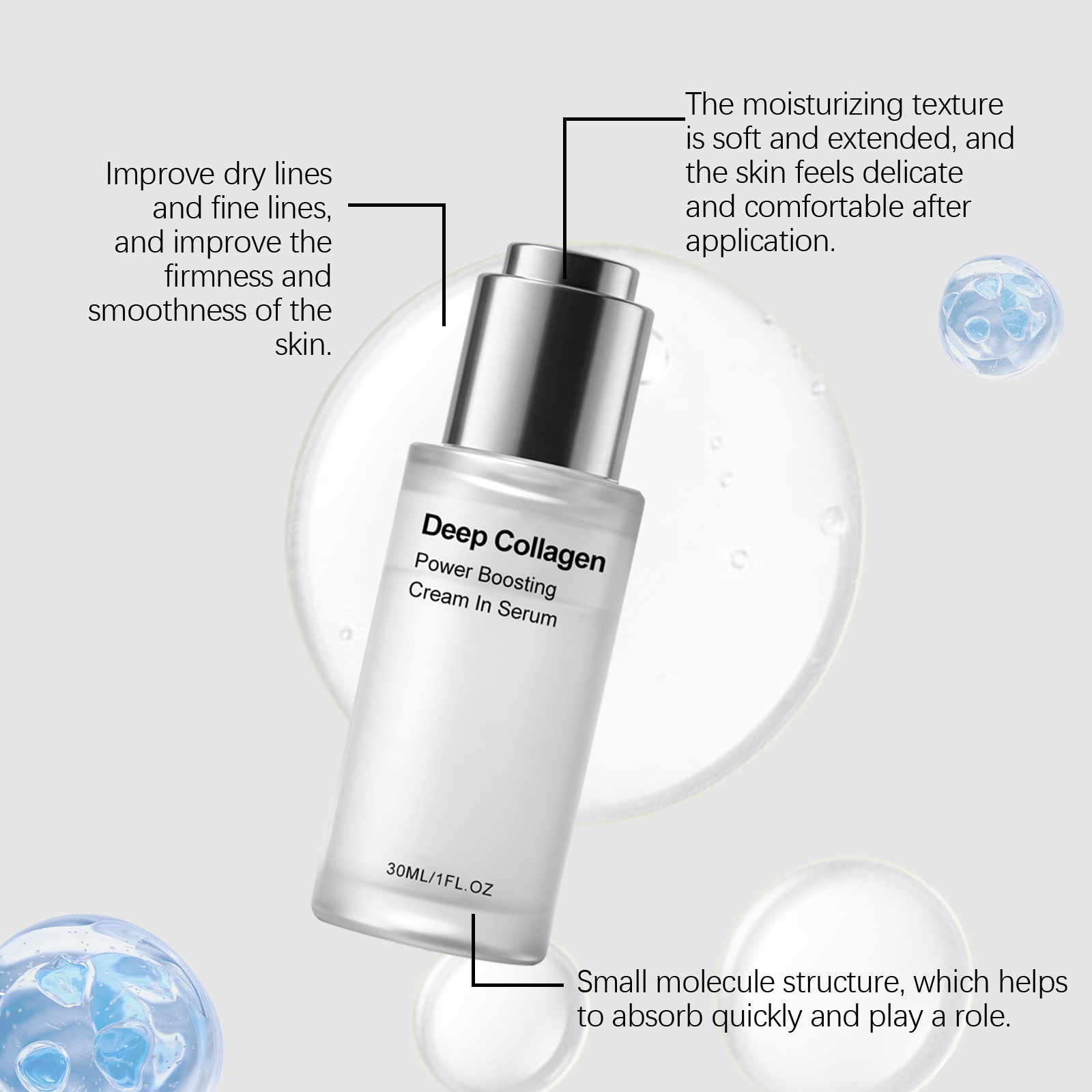 Moisturizing Collagen Essence Liquid Hydrating Nourishing Skin Smooth Bright Moist Facial Care Serum Gentle Soft Radiant Delicate