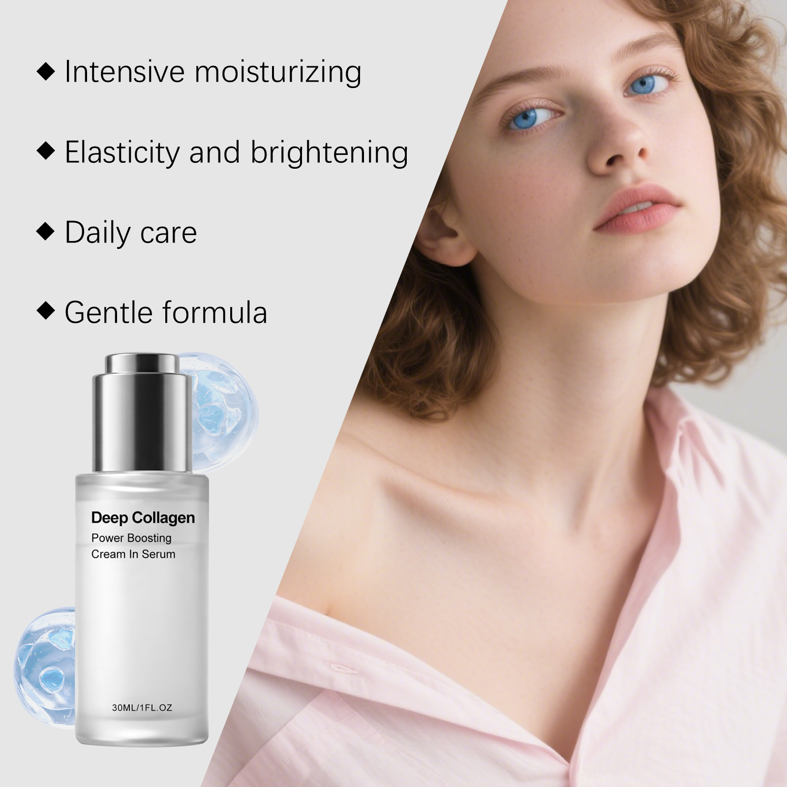 Moisturizing Collagen Essence Liquid Hydrating Nourishing Skin Smooth Bright Moist Facial Care Serum Gentle Soft Radiant Delicate