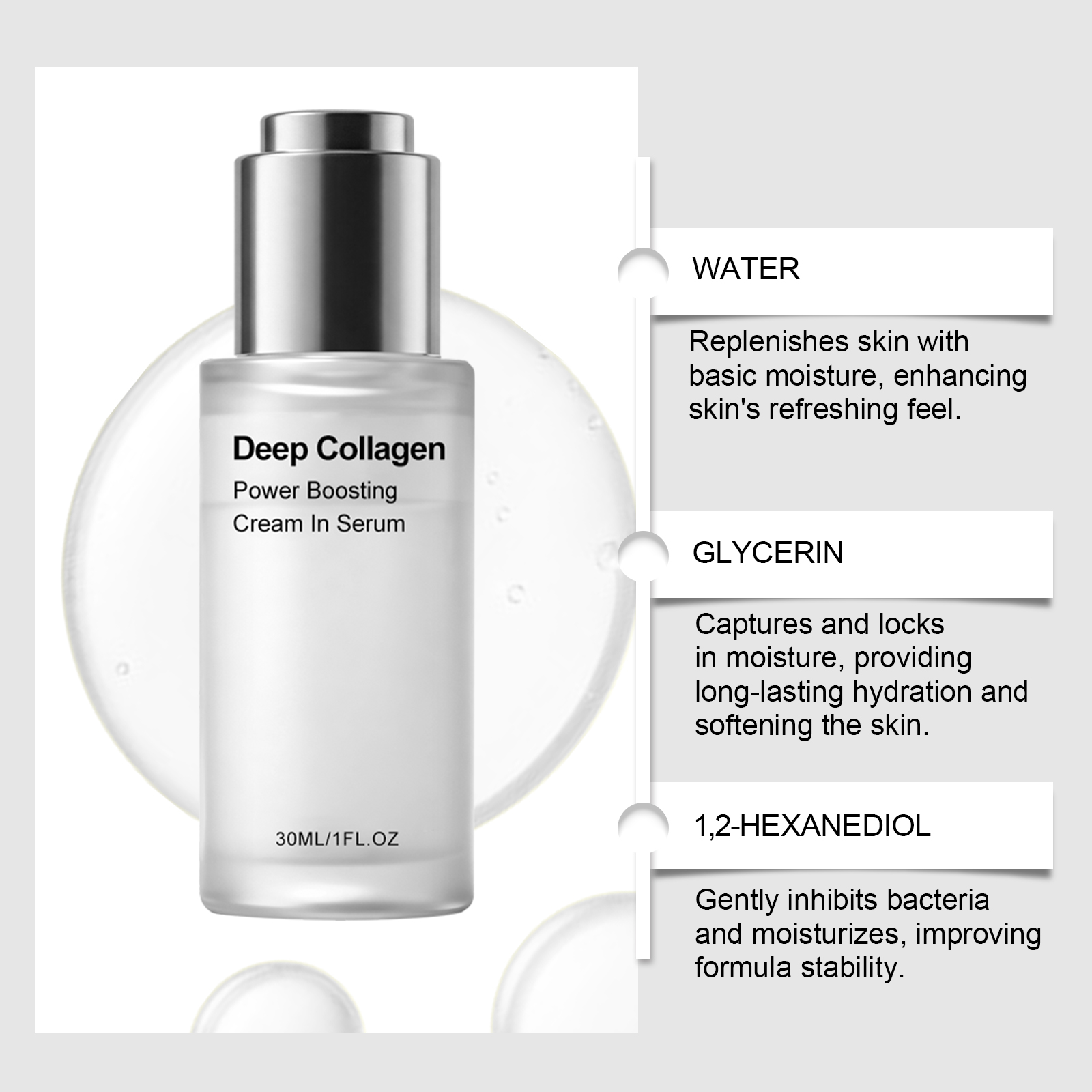 Moisturizing Collagen Essence Liquid Hydrating Nourishing Skin Smooth Bright Moist Facial Care Serum Gentle Soft Radiant Delicate