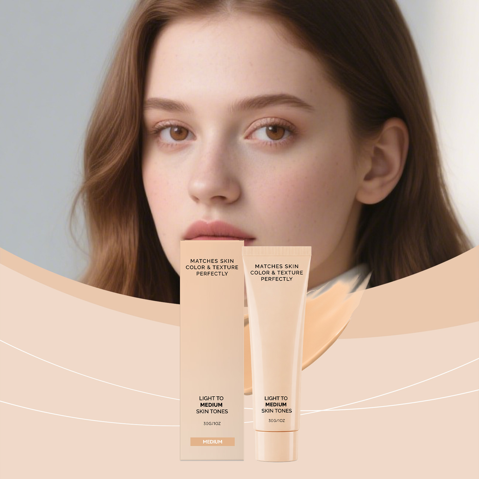 (Medium Dark) Skin Concealer Foundation Mild Moisturizing Natural Fit Sheer Cover Hydrating Light Longwear For Facial Makeup Daily Use